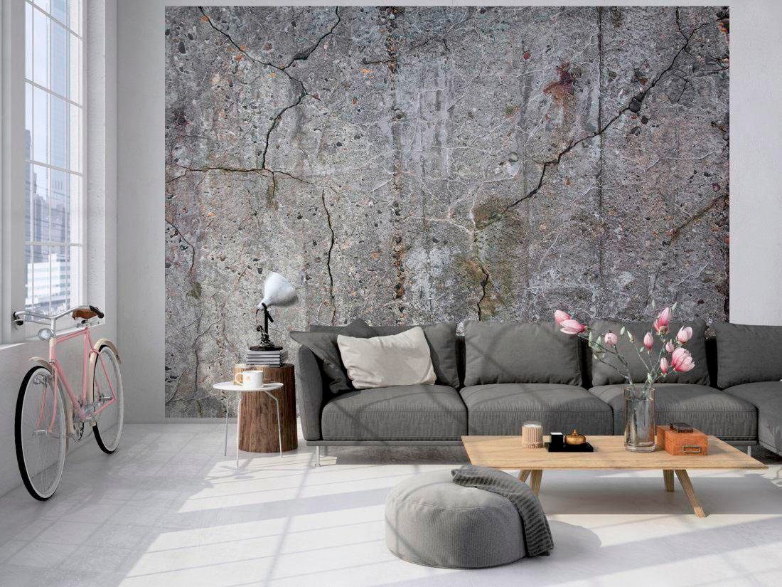 living walls Fototapete »Beton Vintage« glatt Steinwand Fototapete Betonoptik 3,50 m x 2,55 m   Tapete