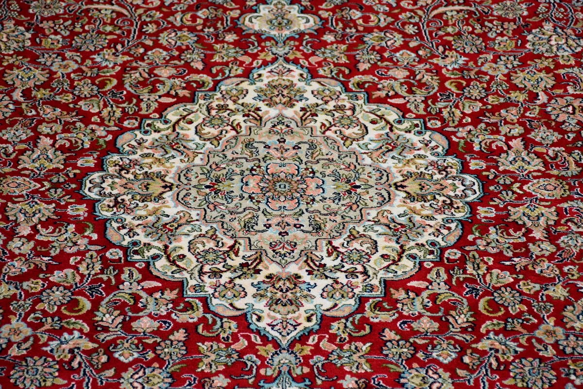 Kayoom Seidenteppich »Kashan 5840«, rechteckig, 10 mm Höhe, Einzelstück mit Zertifikat, Wohnzimmer