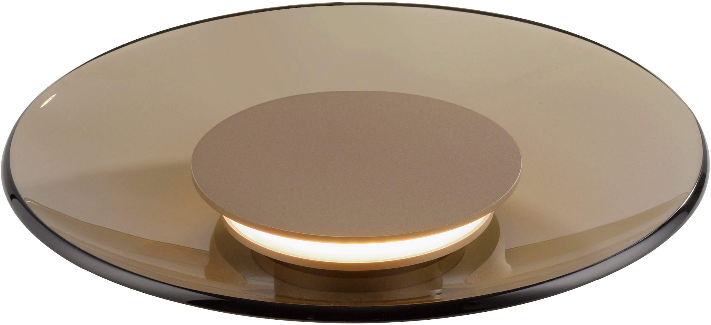 Neuhaus PURE LED Tischleuchte »PURE Moon« LED-Board 1 Stk. Warmweiß Stufenloses dimmen per Touchdimmer, Glas amberfarben