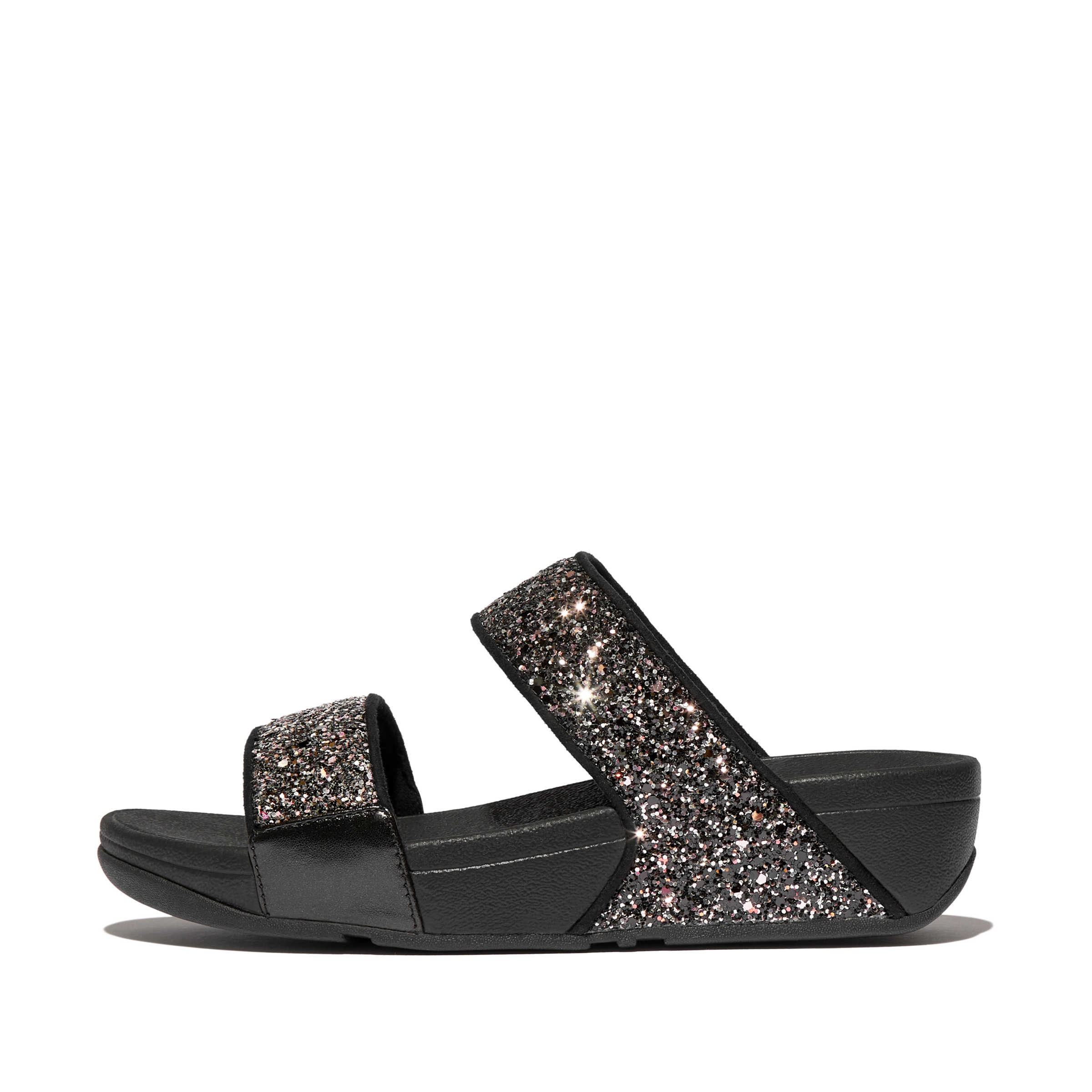 Fitflop Pantolette »LULU MULTI-TONAL GLITTER SLIDES«  Keilabsatz, Sommerschuh, Schlupfschuh mit Glitzer besetzt