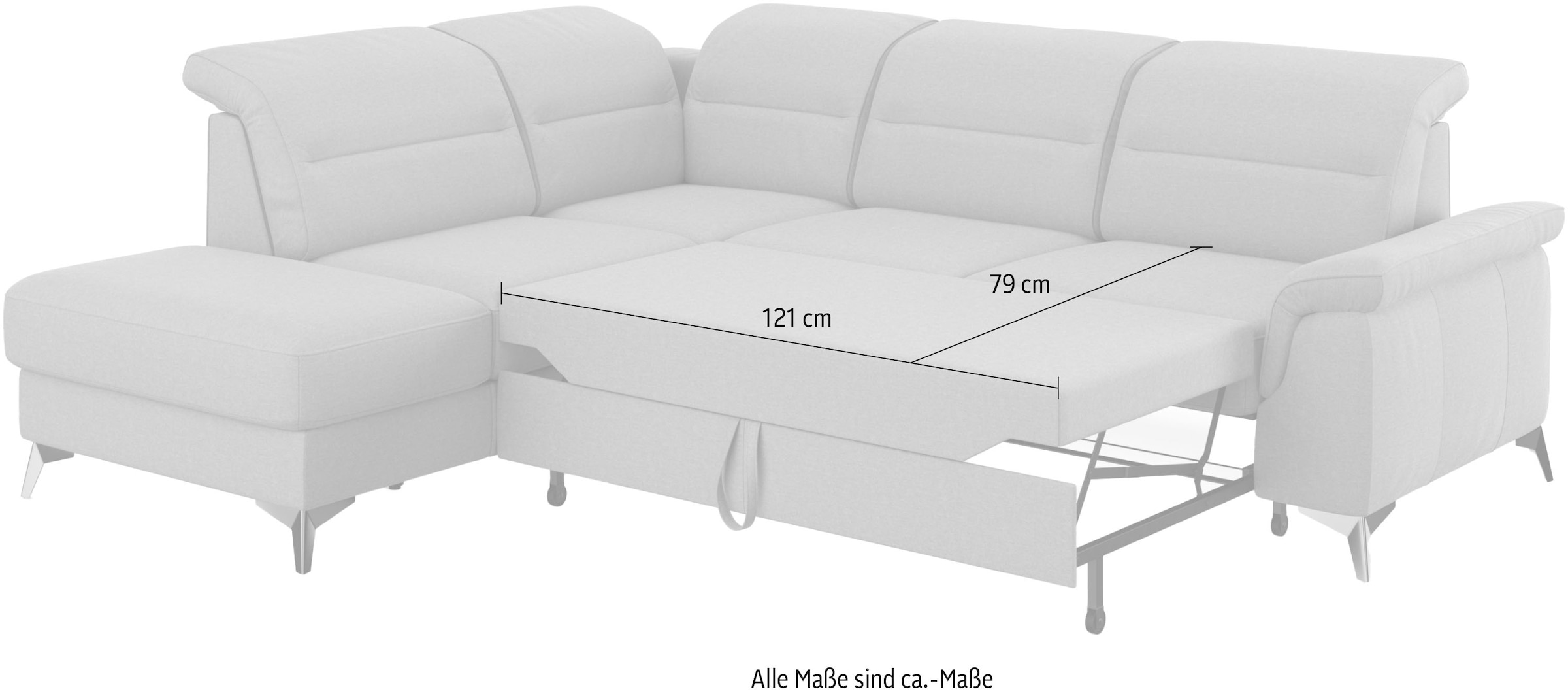 sit&more Ecksofa »Sinatra L-Form«, mit Ottomane, optional mit Kopfteilverstellung und Armteilfunktion