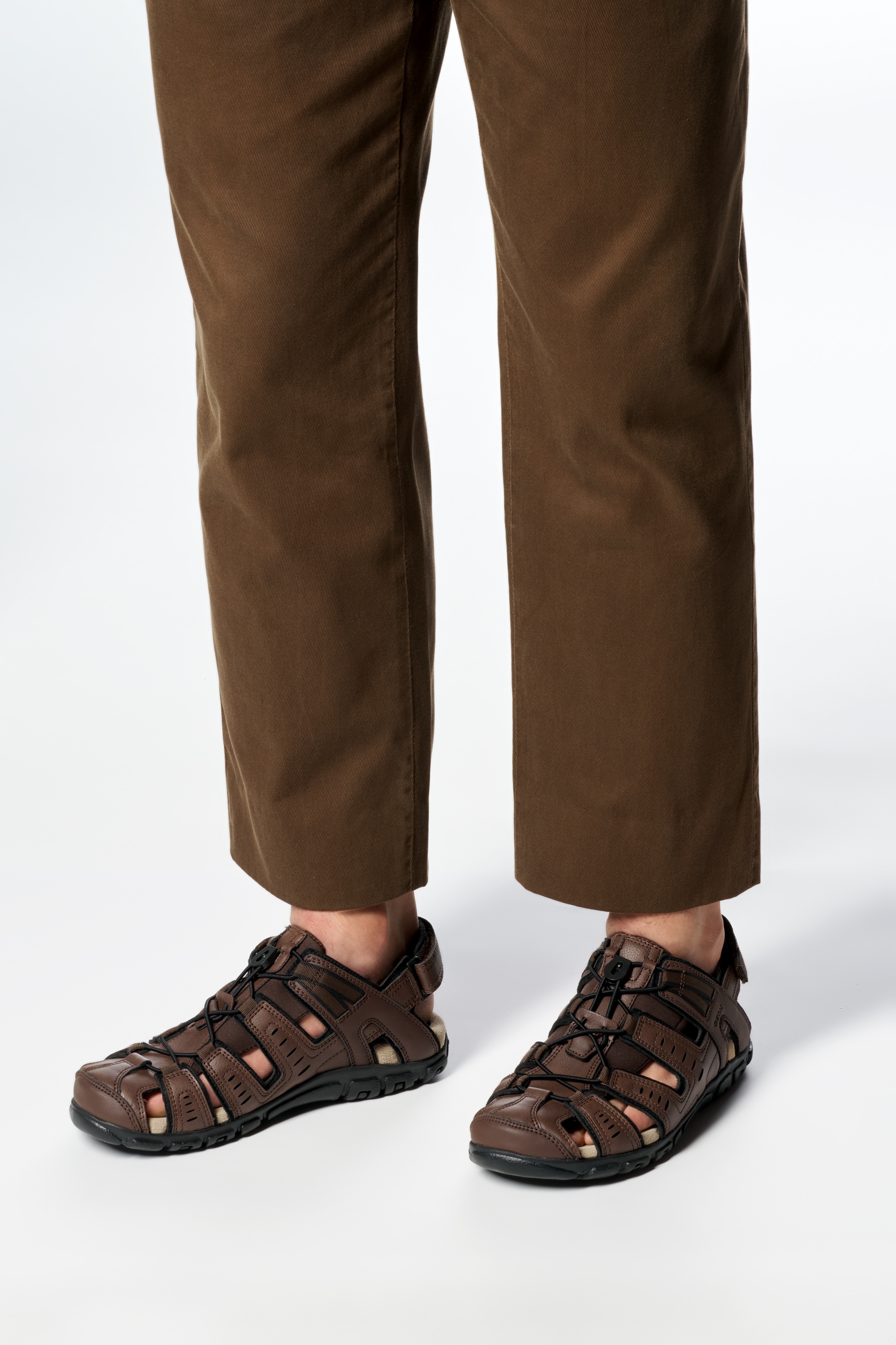 Geox Sandale »UOMO SANDAL STRADA C«  , Sommerschuh, Klettschuh, Outdoorsandale, mit Lederfußbett
