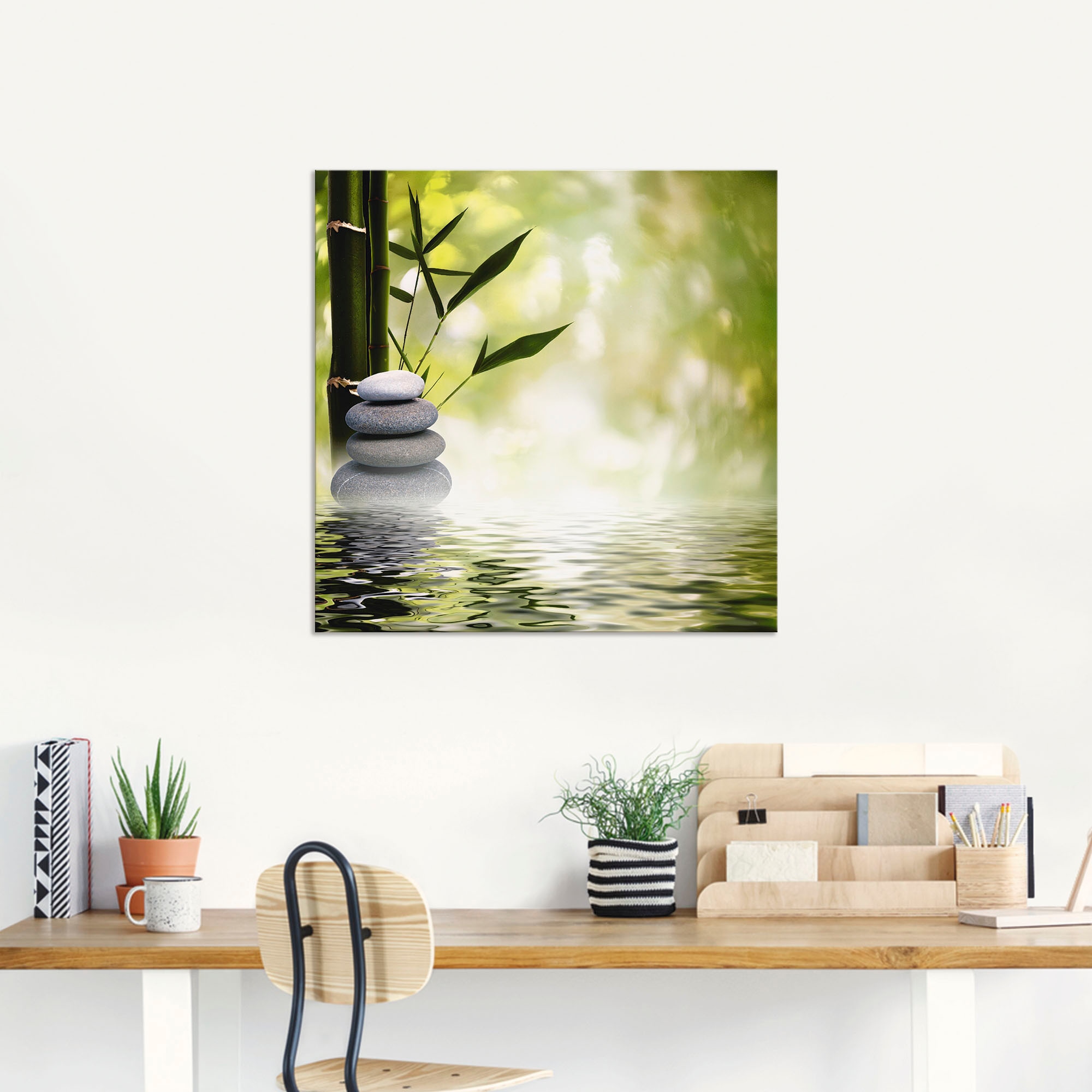 Artland Wandbild »Asiatische Spa Steine«, Spa, (1 St.), als Alubild, Outdoorbild, Leinwandbild, Poster, Wandaufkleber