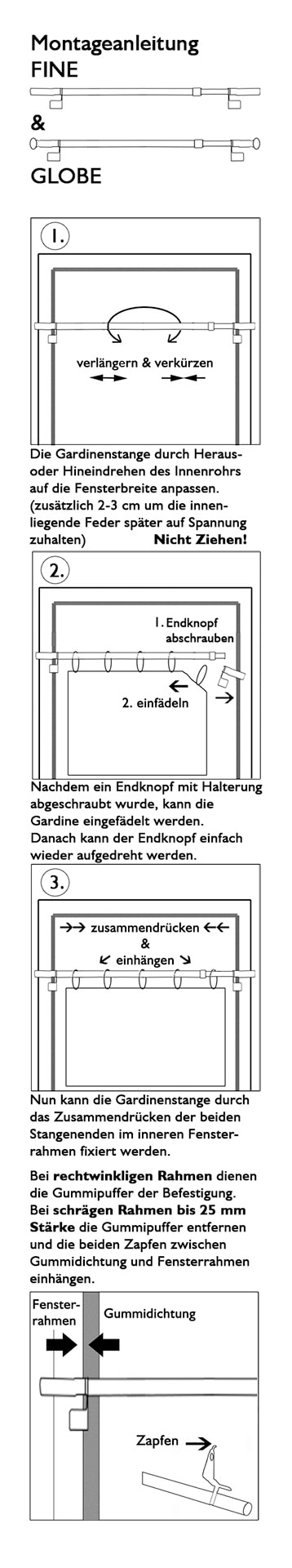indeko Scheibenstange »Fine«, 1 läufig-läufig, ausziehbar, stufenlos verstellbare Klemmstange