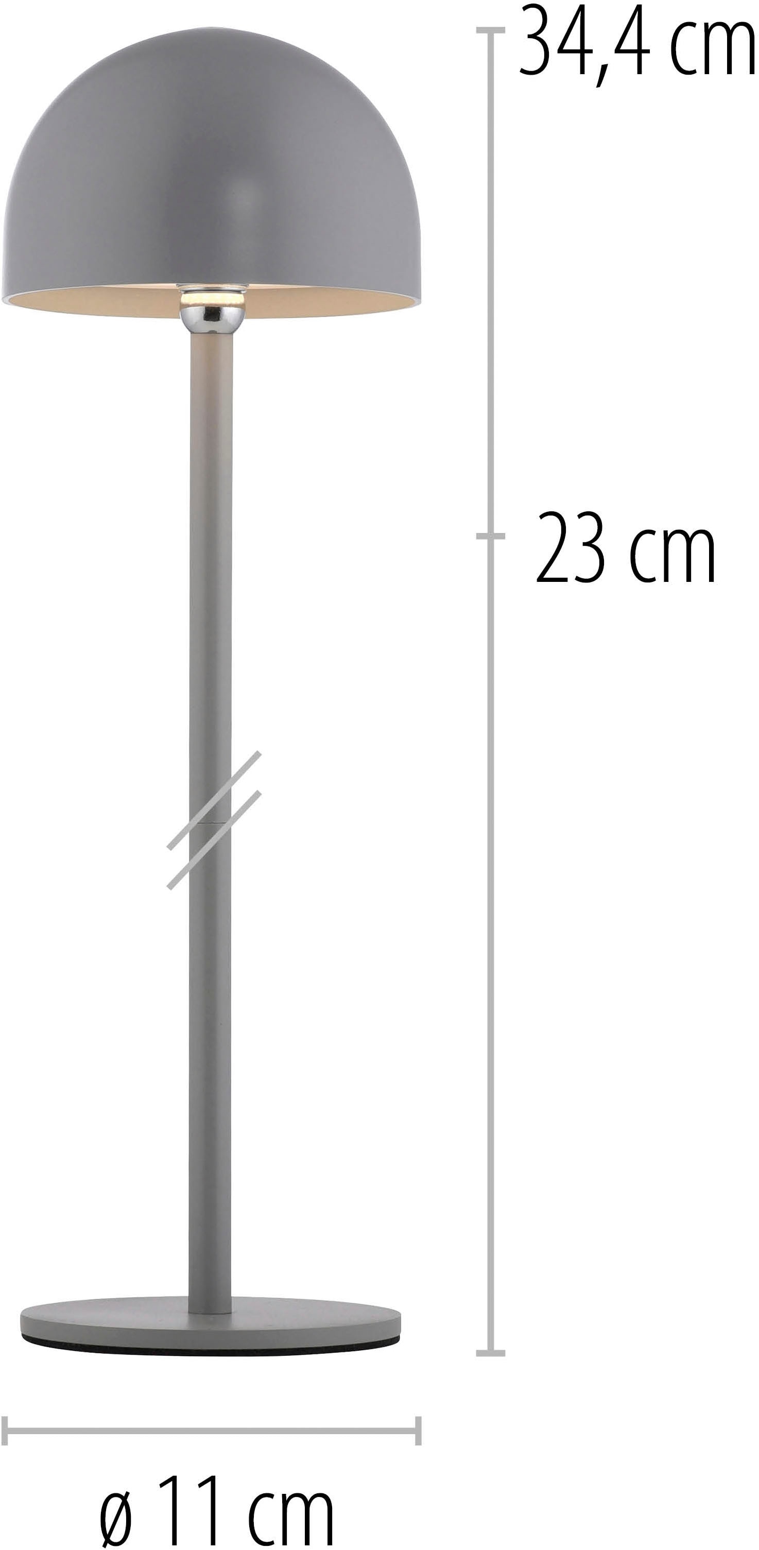 my home Tischleuchte »Akku Tischleuchte Hesper Indoor Outdoor, magnetischer Flaschenaufsatz«, 1 flammig, Leuchtmittel LED-Board | LED fest integriert, Pilzlampe Flaschenaufsatz, Regulierung der Lichtstärke, Pilz, Lampe