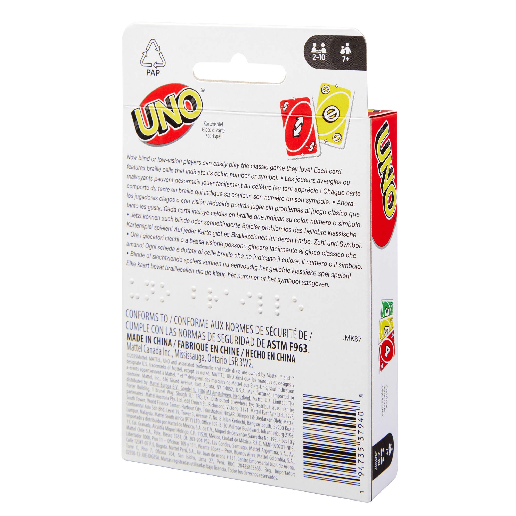 Mattel games Spiel »UNO Braille« für  Blinde und Menschen mit Sehbehinderung