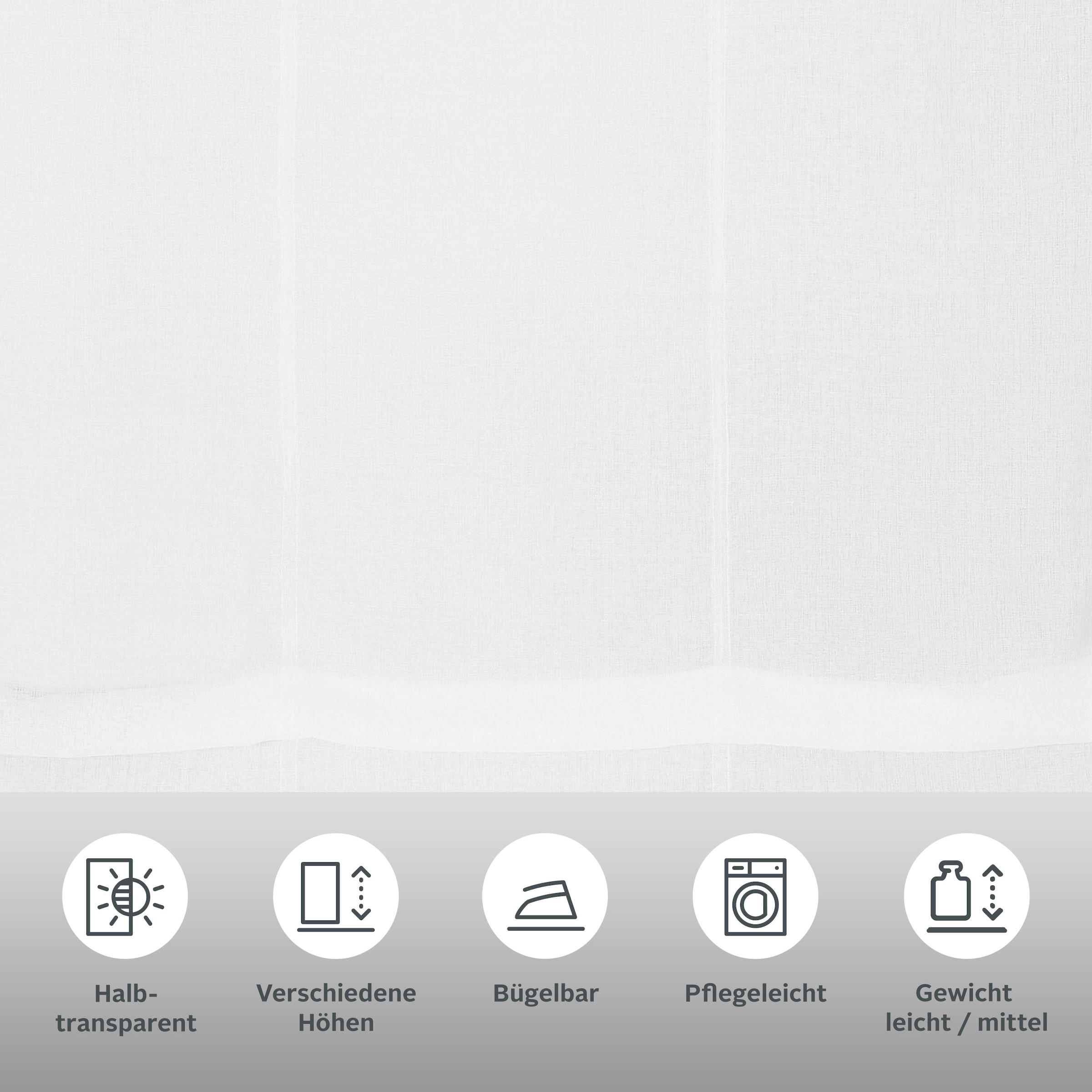 my home Raffrollo »TENDER« mit Klettband transparent, Leinen Optik mit Struktur, monochrom