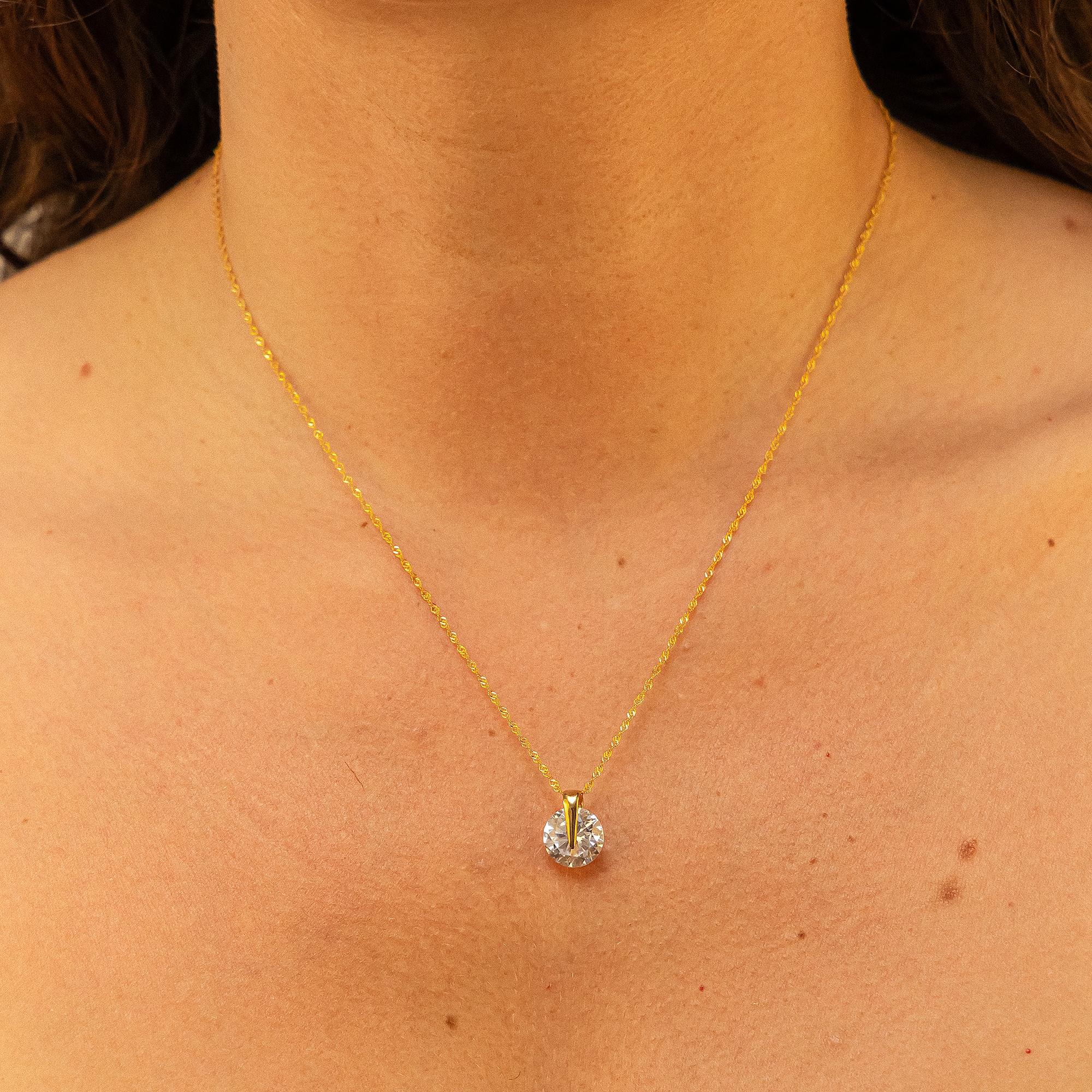 Fascination by Ellen K. Kette mit Anhänger »Gold 333 mit Zirkonia weiß 10mm«