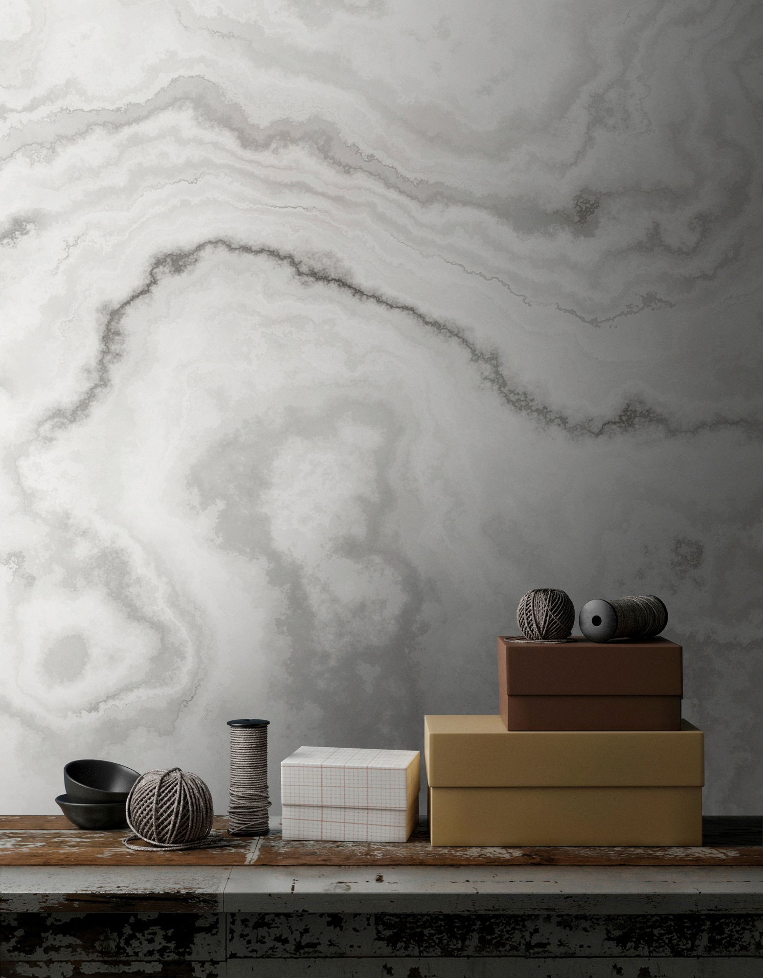 living walls Fototapete »Walls by Patel Carrara 1« glatt Vlies, Wand, Schrä günstig online kaufen