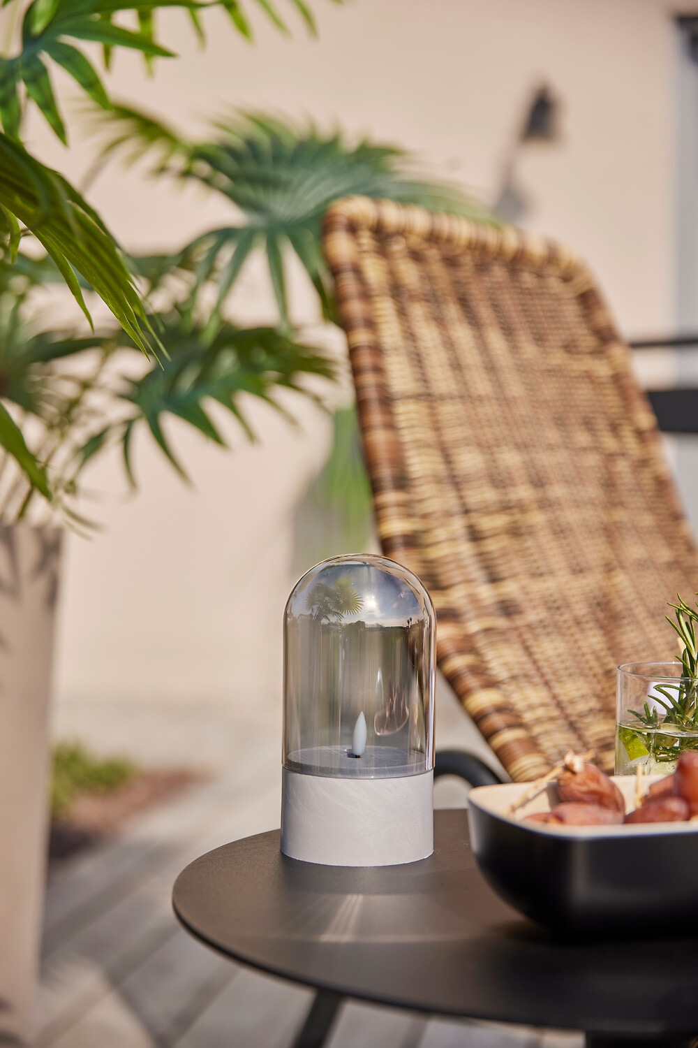 Brilliant LED Tischleuchte »Illusion« LED-Modul 2 Stk. LED-Kerzen Tischleuchten 2er-Set, 16x8 cm, Rauchglas, 2500 K, grau