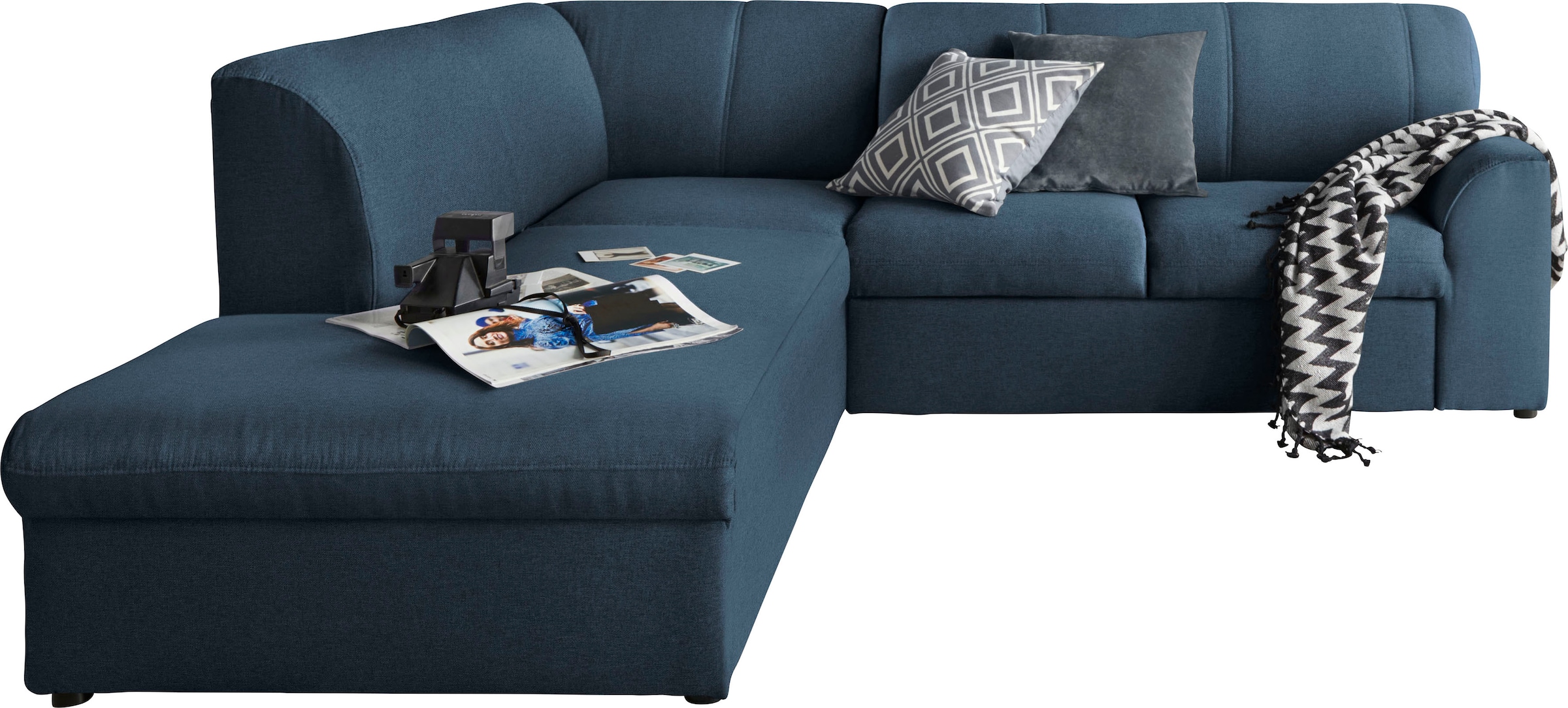 DOMO collection Ecksofa »Topper zeitlos elegant, kompakte Stellmaße, OTTOs Choice, L-Form«, mit Ottomane, wahlweise mit Schlaffunktion