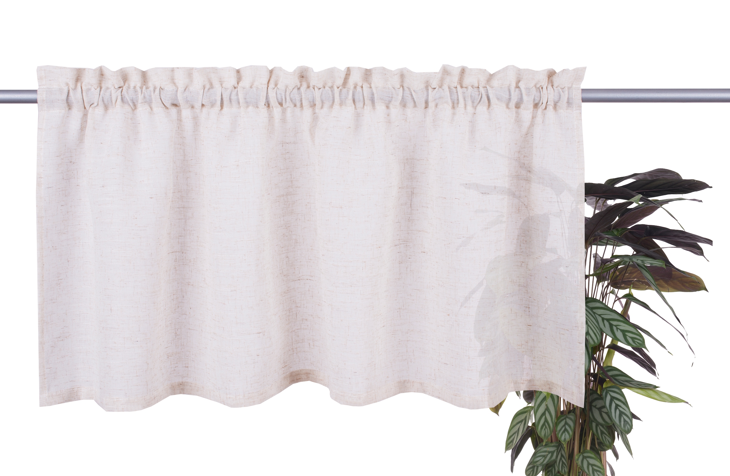 my home Scheibengardine »Louvelle« Stangendurchzug 1 Stk. tlg. Leinenoptik, Scheibengardine, modern, basic