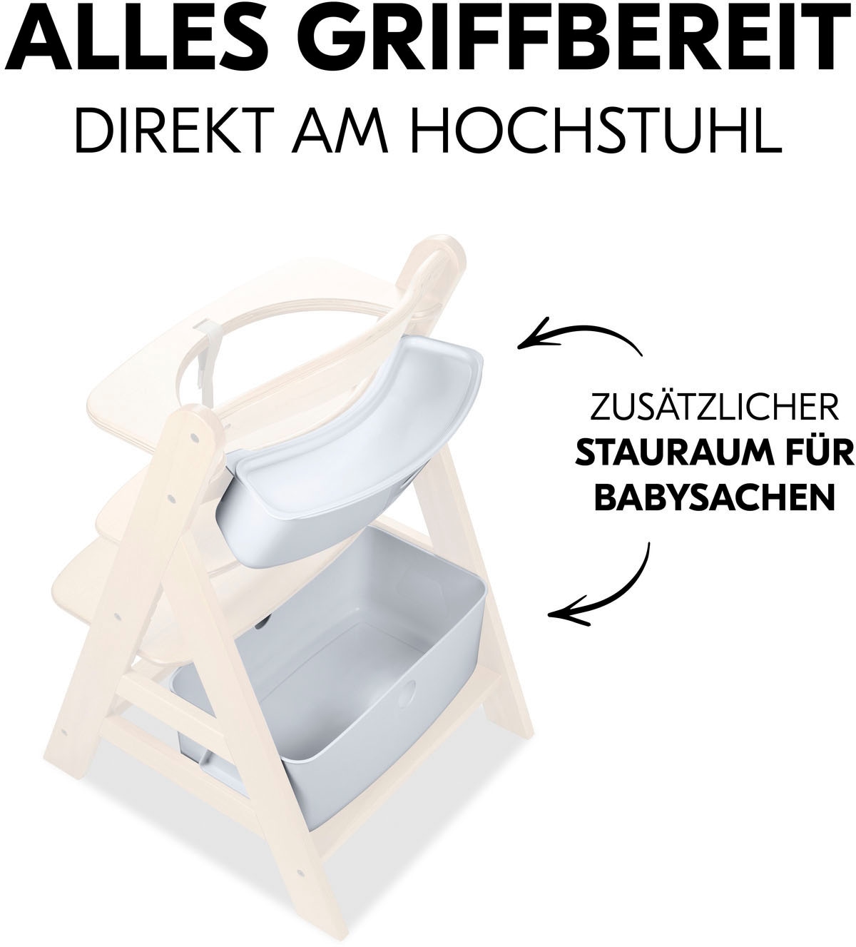 Hauck Aufbewahrungsbox »Alpha Box Set, white«, (Set, 2 St.), für Hochstühle