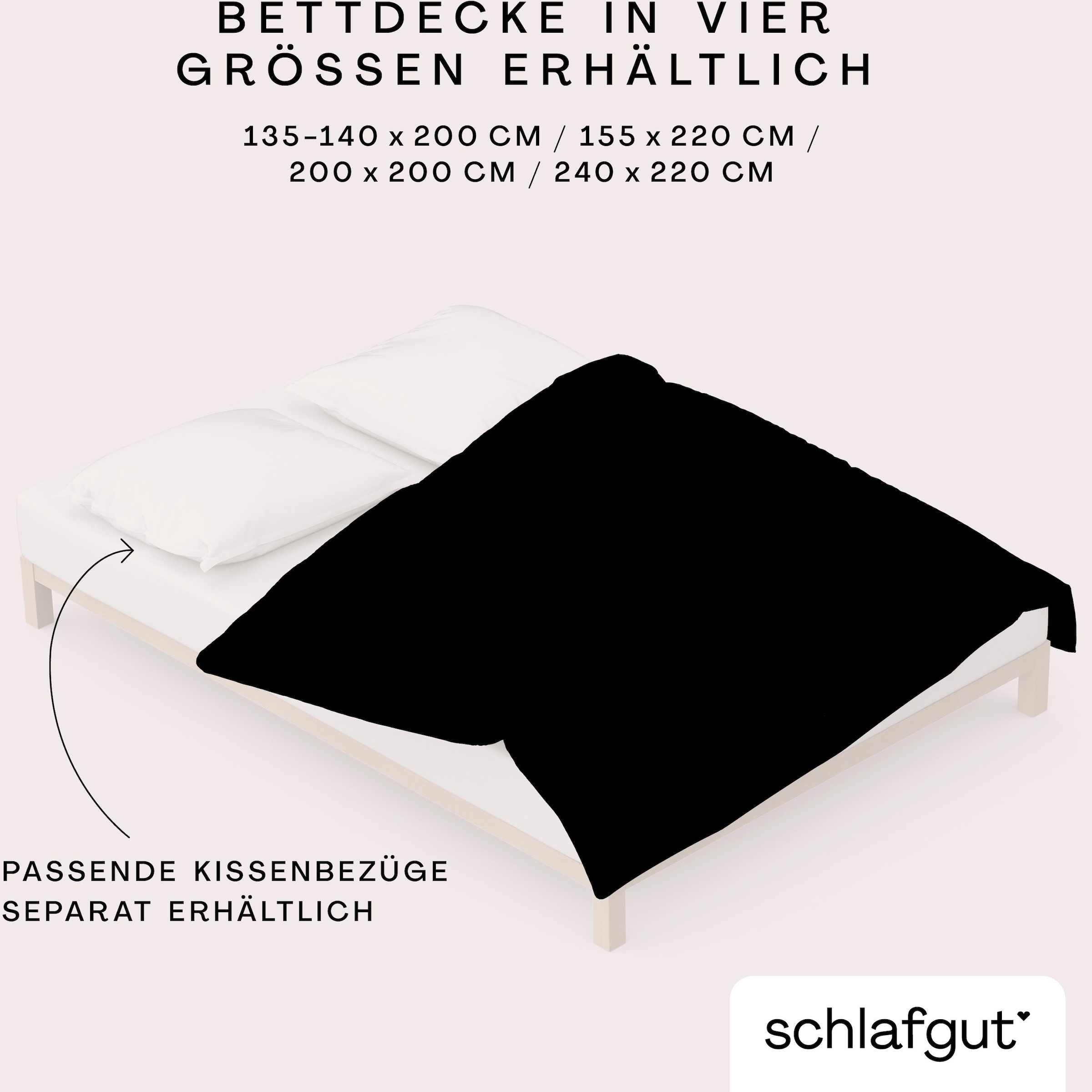 Schlafgut Bettbezug »Knitted Jersey uni, aus Bio-Baumwolle mit Elasthan, Reißverschluss«, (1 St.), bügelfrei, Mix & Match Bettwäsche: passender Kissenbezug erhältlich
