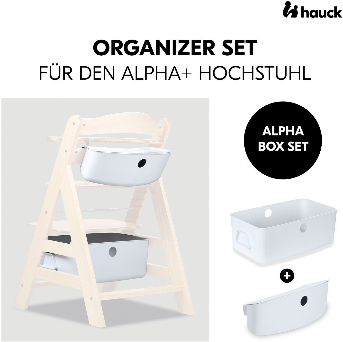 Hauck Aufbewahrungsbox »Alpha Box Set, white«, (Set, 2 St.), für Hochstühle