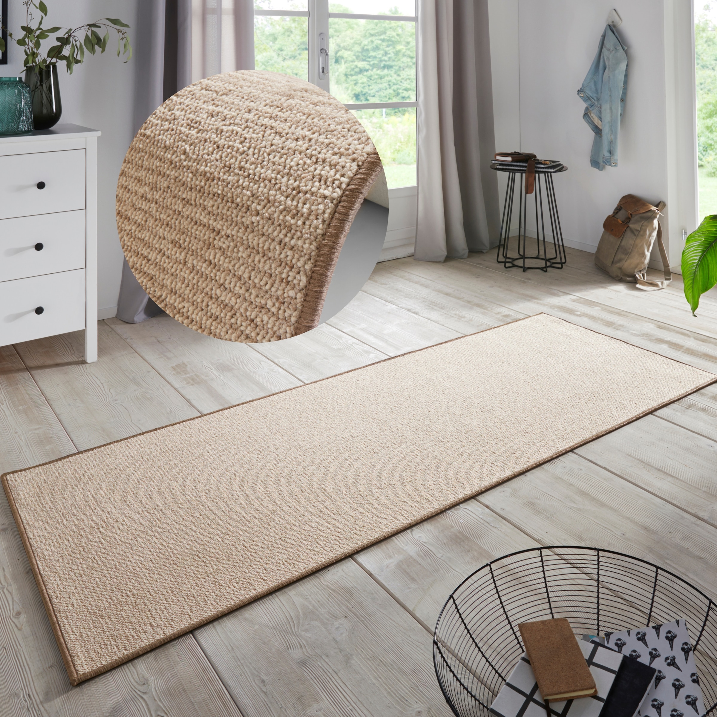 HANSE Home Läufer »Bouclé« rechteckig 5 mm Höhe rutschfest, Sisal Optik, Teppich, Küche, Flur, schlicht, umkettelt