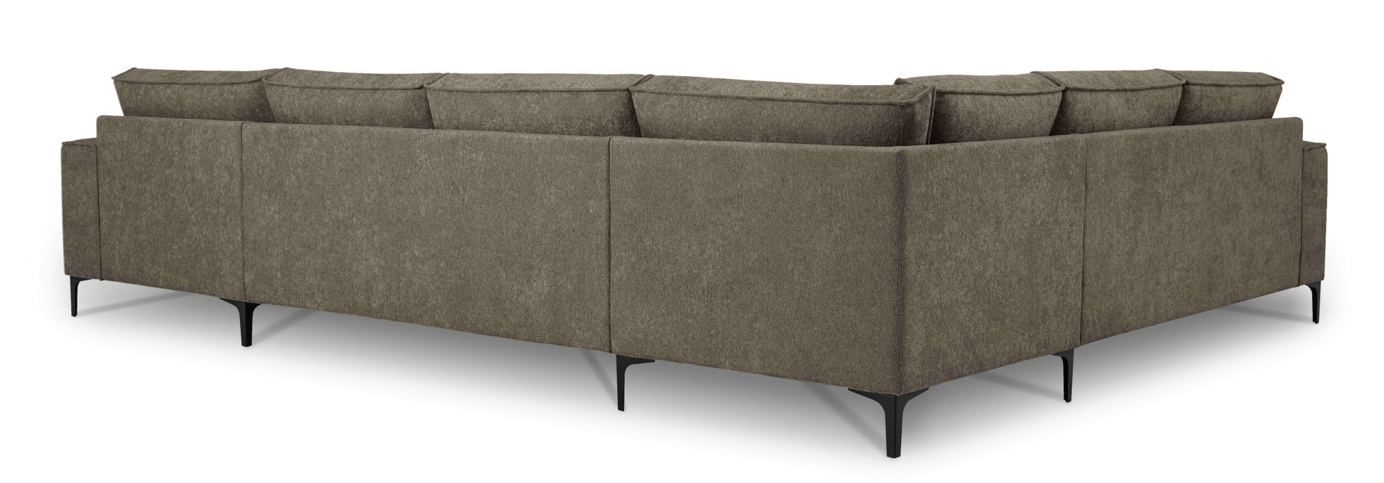 Places of Style Wohnlandschaft »XXL Sofa Oland, Struktur, Flachgewebe, Luxus-Microfaser, Boucle«, U-Form, 342 cm, Wellenunterfederung, Skandi-Design, Metallfüße