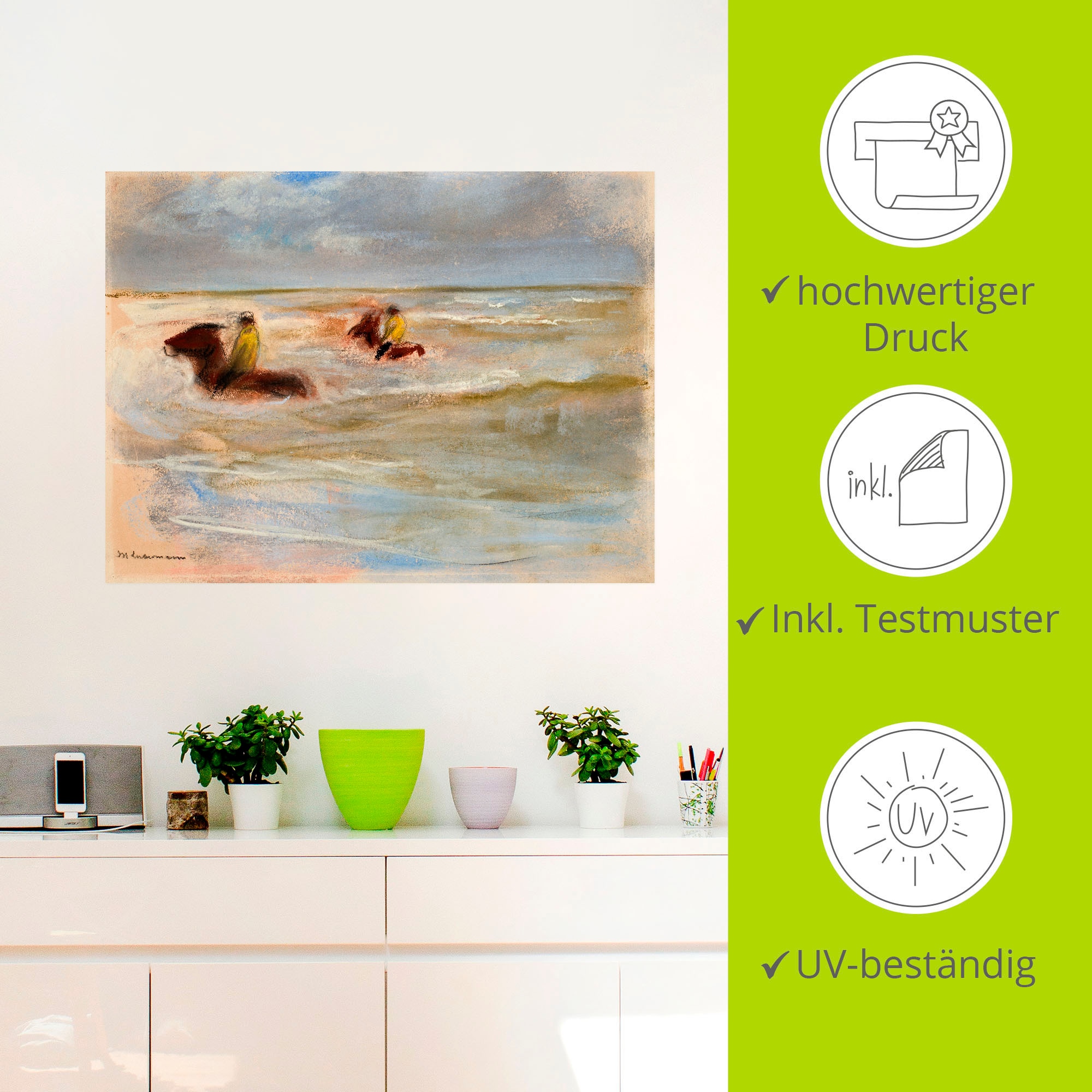 Artland Wandbild »Reiter am Strand (Stalljungen)«, Reitbilder, (1 St.), als Alubild, Leinwandbild, Wandaufkleber oder Poster in versch. Größen