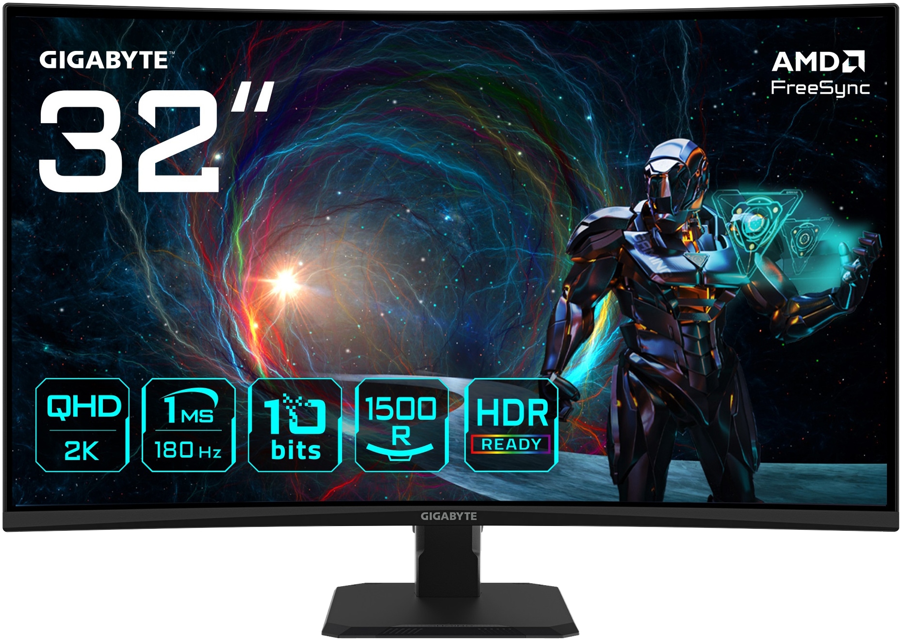 GAMEMAX Gaming-PC-Komplettsystem »GigaDeal VISTA COC AB 2794 Ryzen 5 7500F 16GB DDR5 1TB SSD RX 9070« 32 ″ AMD Ryzen 5 Radeon™ RX 9070 16 GB RAM 1.000 GB SSD Windows 11, DDR5 RAM + Gigabyte GS32QCA LED-Monitor Curved, 80 cm 32"
