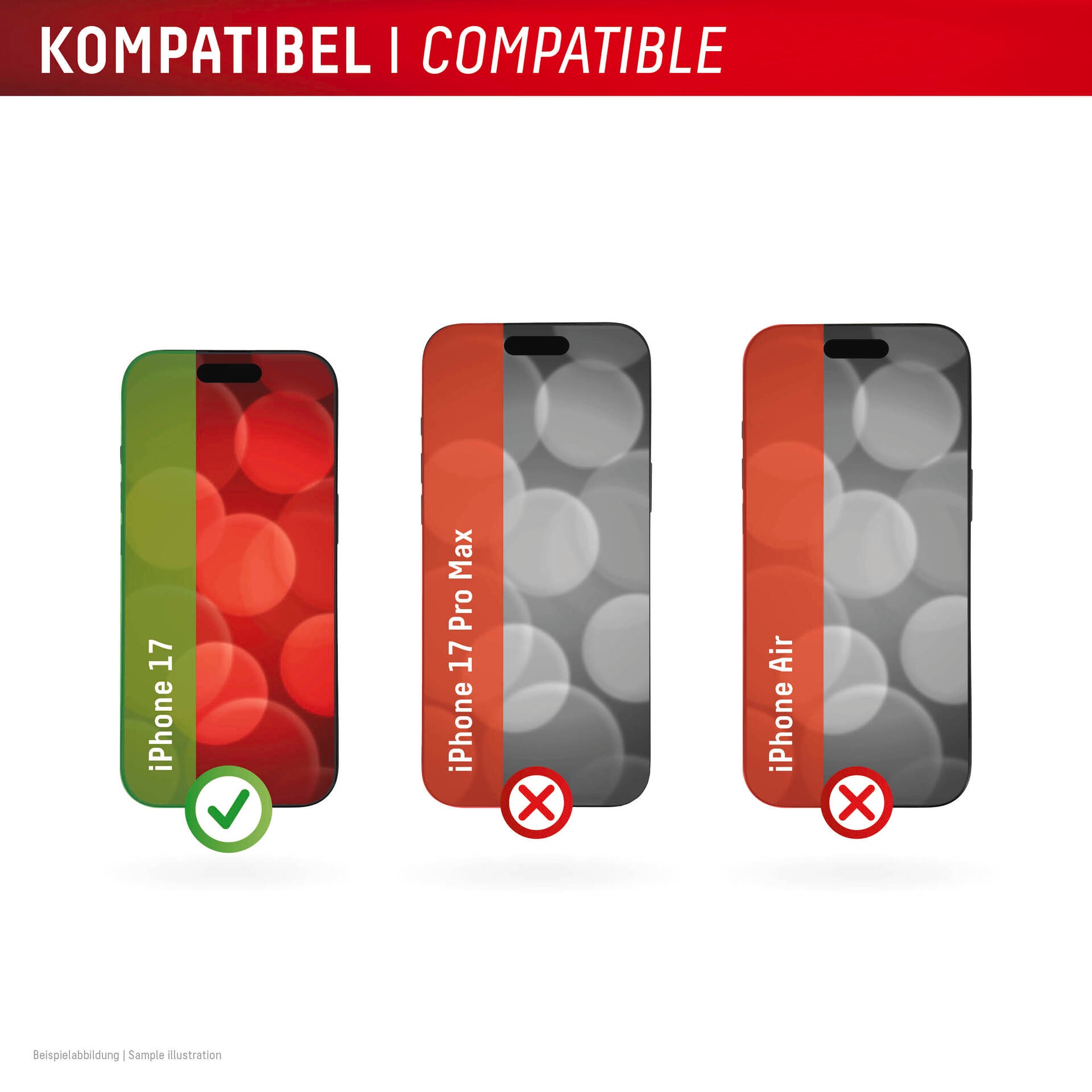 Displex Displayschutzglas »Premium Glass Screen Protector Full Cover« für Apple iPhone 17;Apple iPhone 17 Pro Displayschutzfolie, Schutzfolie, Bildschirmschutz, kratz- & stoßfest