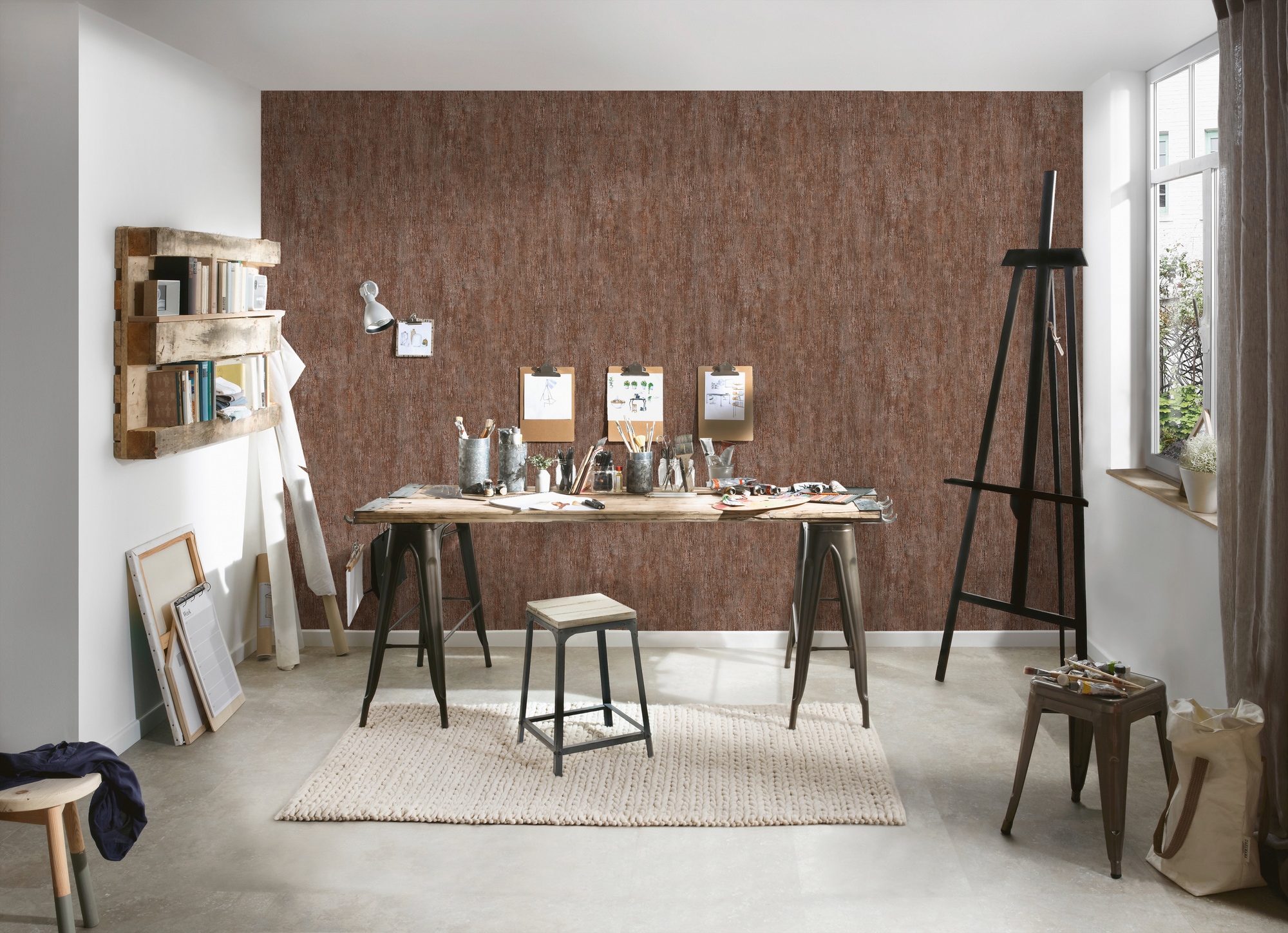 living walls Vliestapete »Industrial«, einfarbig, Tapete Uni Einfarbig