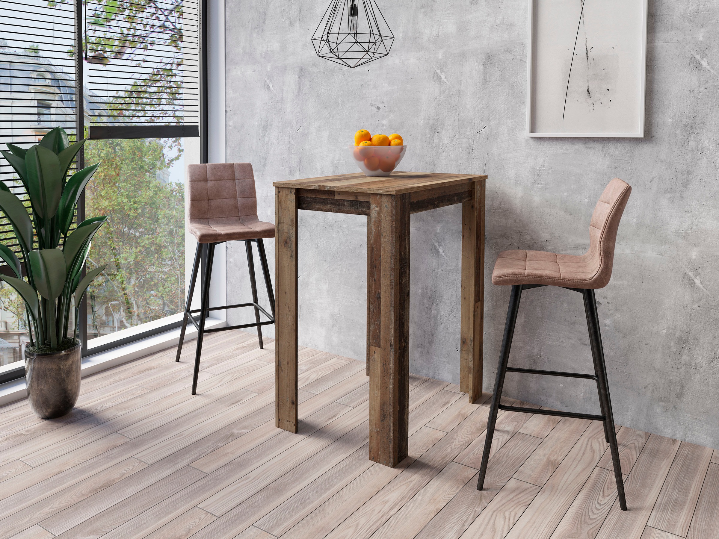 Homexperts Barhocker »Sarah«, (Set, 2er),Bezug in Microfaser Vintage oder Webstoff, mit Fußreling
