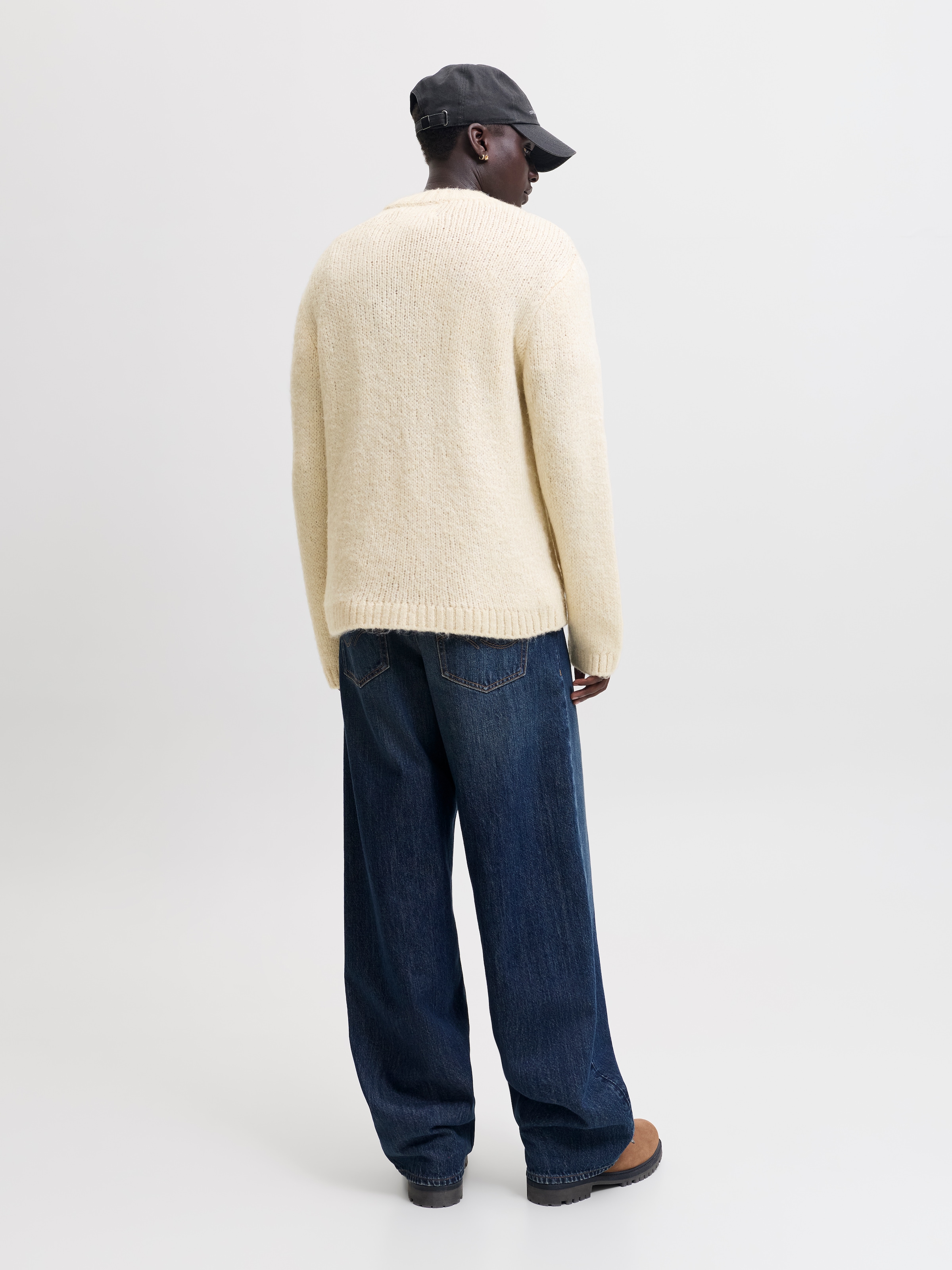 Jack & Jones Rundhalspullover »JORSALAMANCO KNIT CREW NECK« Materialmix, regular fit