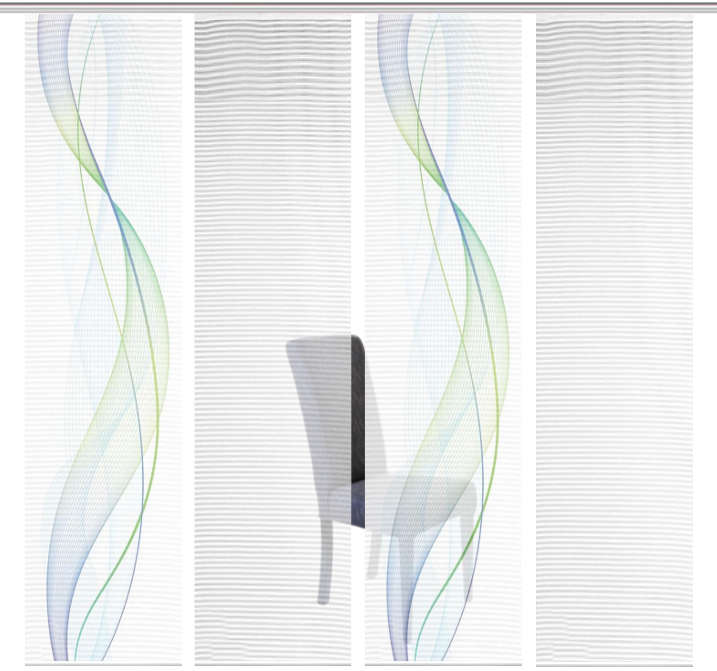 Vision S Schiebegardine »4ER SET HEIGHTS«, (4 St.), HxB: 260x60, Schiebevorhang 4er Set Digitaldruck