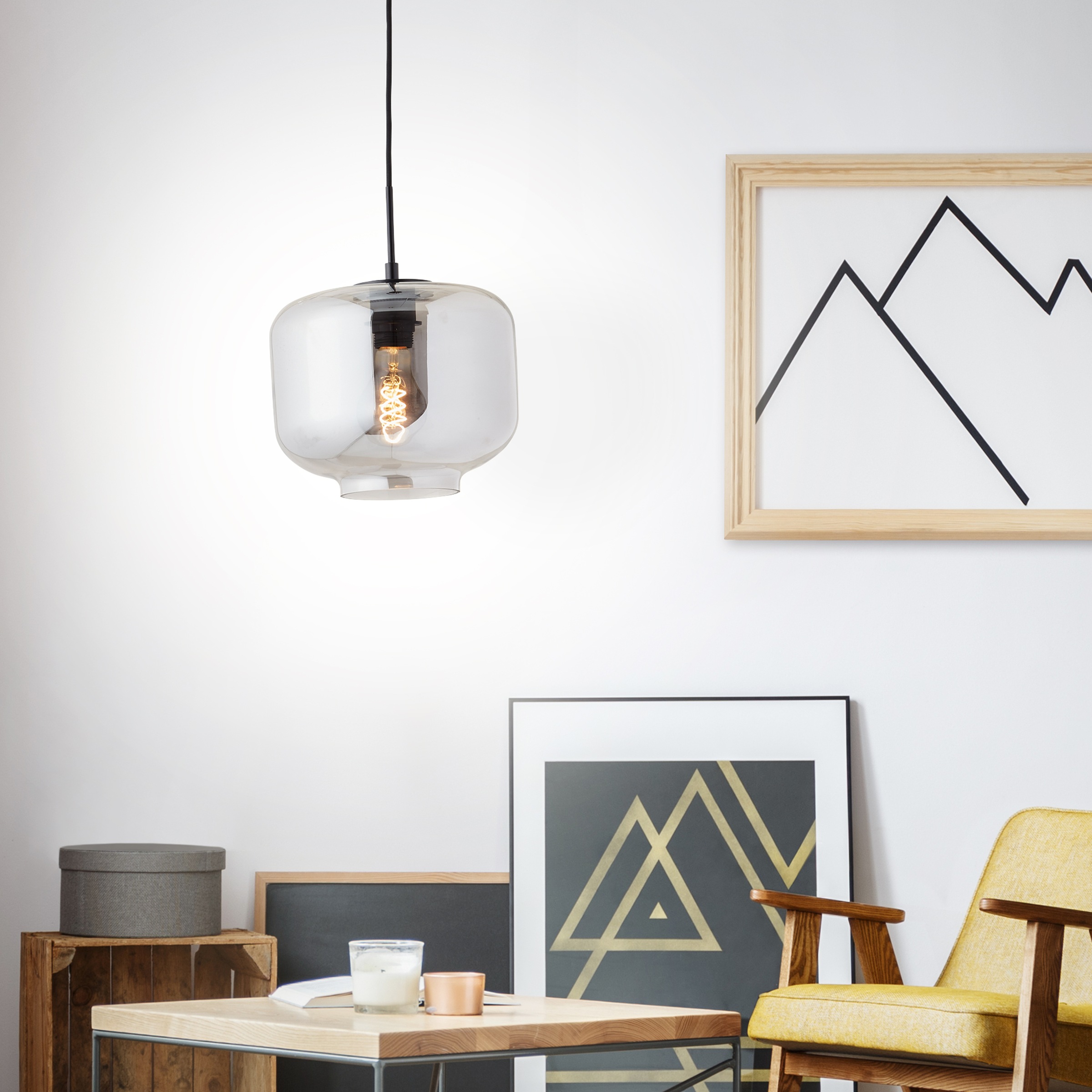 Brilliant Pendelleuchte »Kleon«, 1 flammig, Leuchtmittel E27   ohne Leuchtm günstig online kaufen