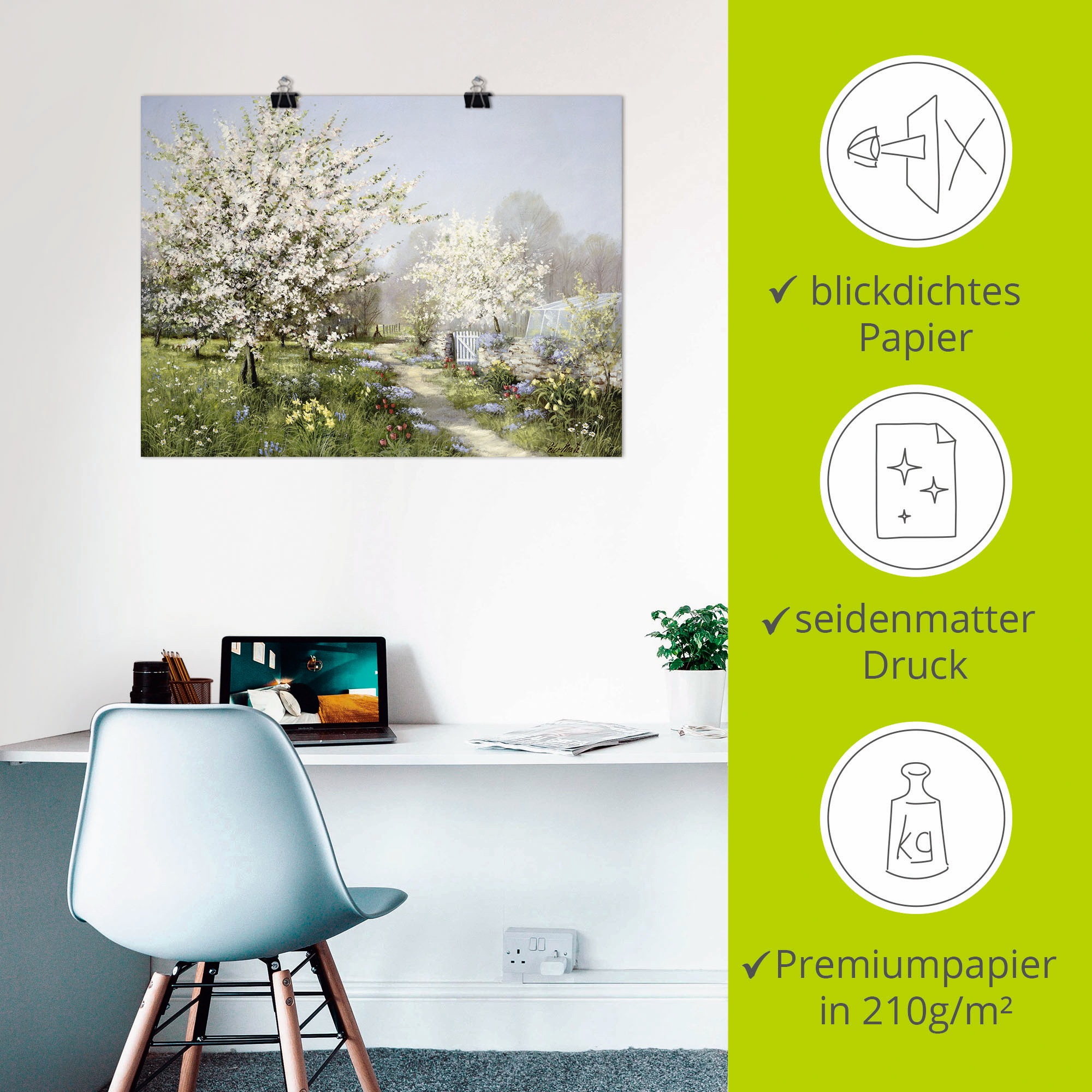 Artland Wandbild »Frühlingsblüten«, Wiesen & Bäume, (1 St.), als Leinwandbild, Poster, Wandaufkleber in verschied. Größen