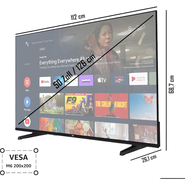 JVC LED-Fernseher »LT-50VA3355«, 126 cm/50 Zoll, 4K Ultra HD, Android TV -Smart-TV online bestellen