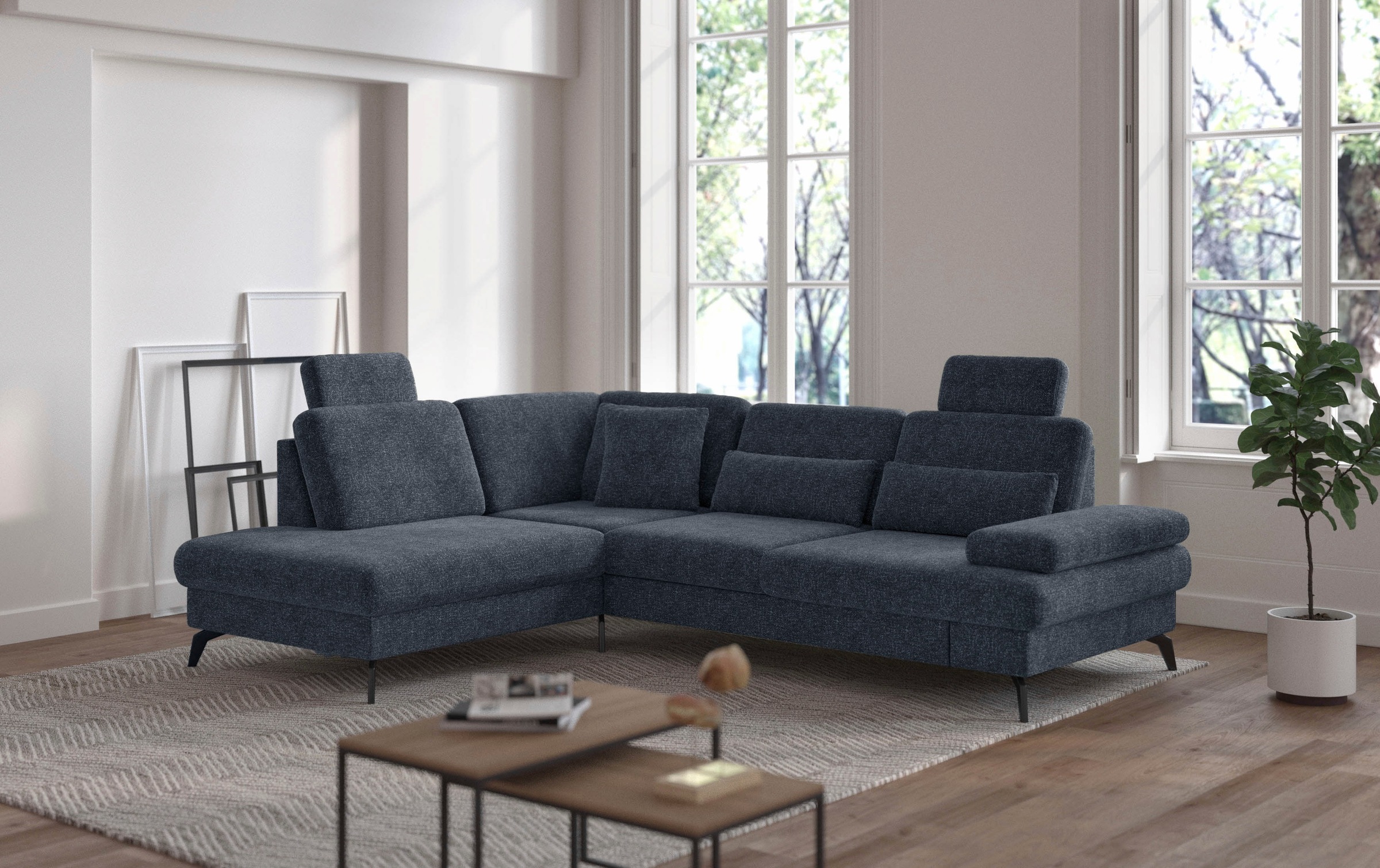 sit&more Ecksofa »Morris L-Form, inkl. Sitztiefenverstellung«, wahlweise mit Armteilverstellung, Bettfunktion & Bettkasten