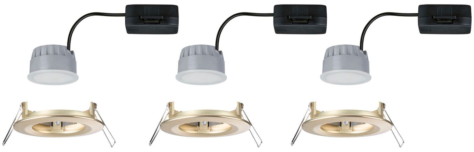 Paulmann LED Einbauleuchte »LED Einbauleuchte 3-Step-Dim Nova Coin IP44 rund 74mm Gold matt«, 3 flammig, Leuchtmittel LED-Modul | LED fest integriert, mehrere Helligkeitsstufen