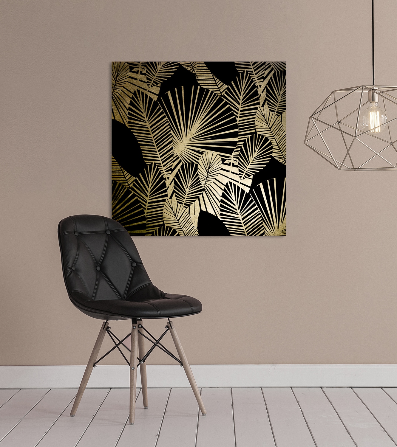 Leonique Acrylglasbild »Blätter«, Pflanzen-Blätter-Blumen-Blumenbilder-Kunst-Gemälde, (1 St.), von Hand eingearbeitete Blattgold Applikationen