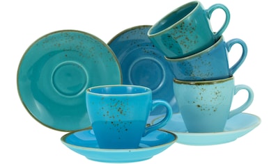 Espressotasse »Kaffeetasse NATURE COLLECTION Aqua«, (Set, 8 tlg.)