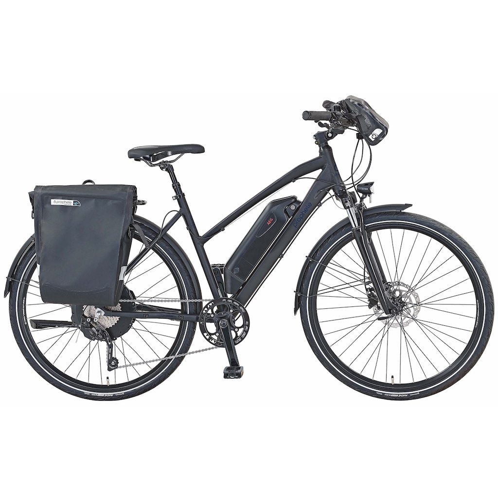 Prophete E-Bike »Entdecker e2000«, 10 Gang, Shimano, Deore, Heckmotor 250 W, (mit Lenkertasche-mit Seitentasche)