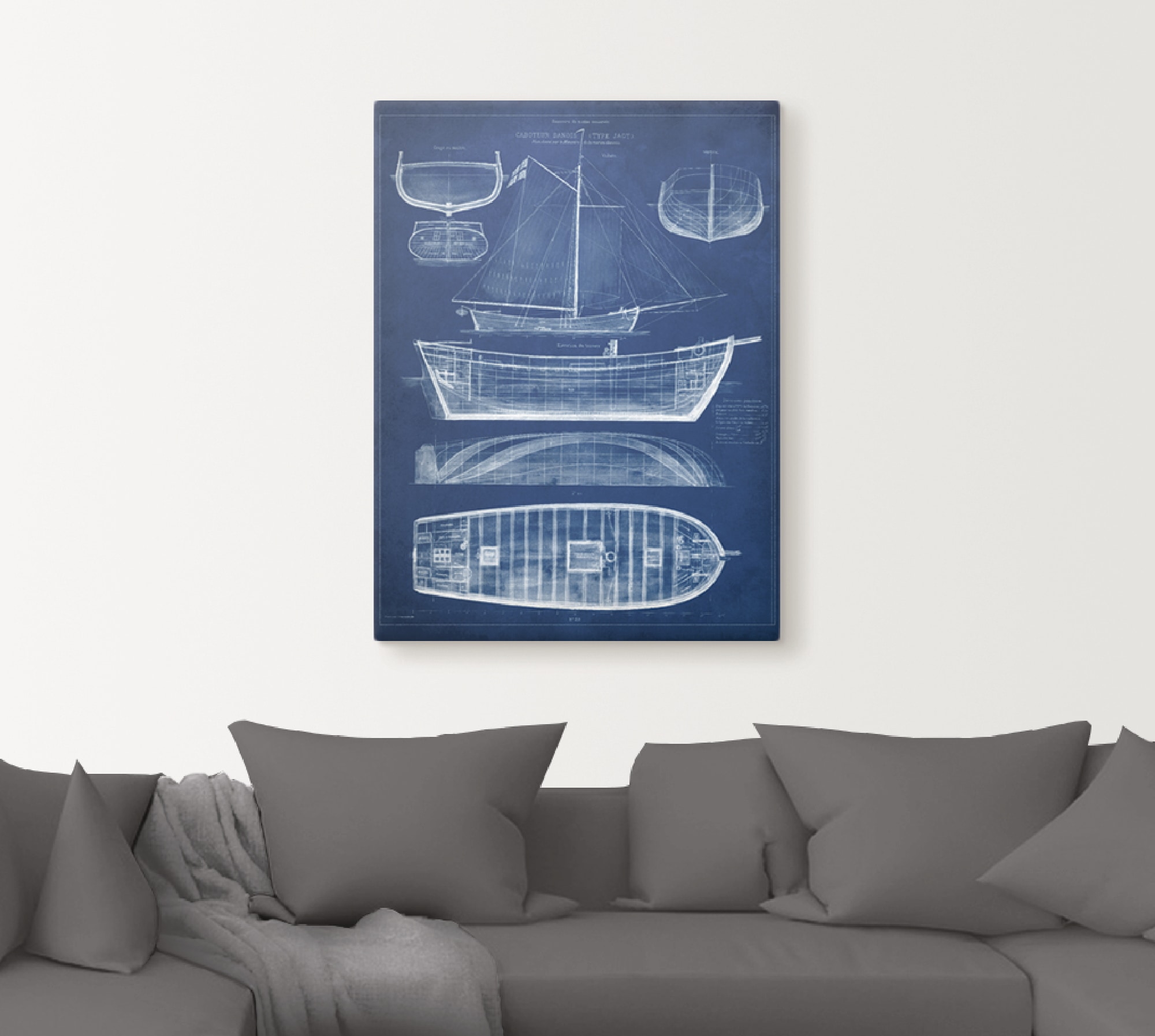 Artland Wandbild »Entwurf für ein Antikes Schiff II«, Boote & Schiffe, (1 St.), als Alubild, Leinwandbild, Wandaufkleber oder Poster in versch. Größen