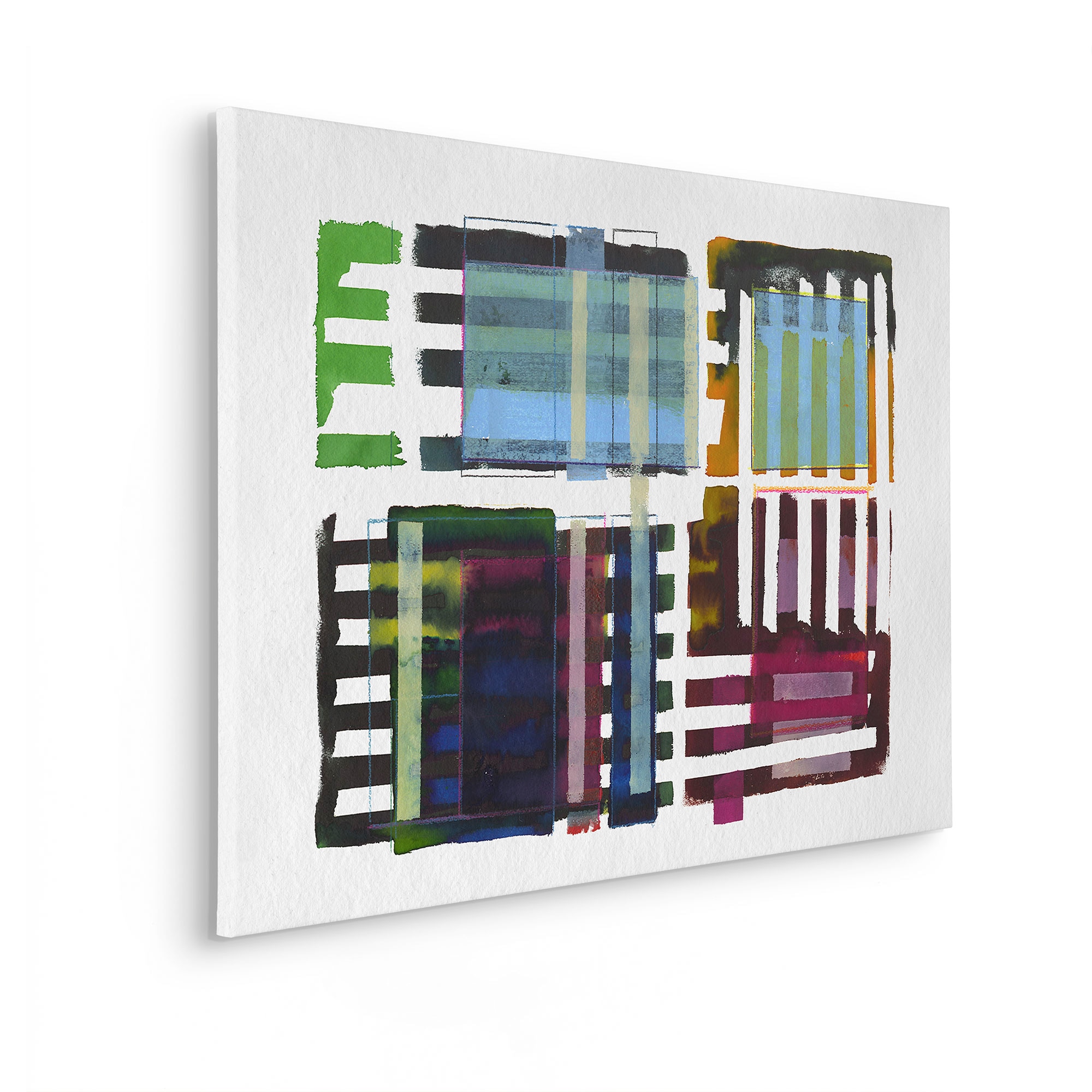 Komar Leinwandbild »Grids & Stripes - Größe 60 x 90 cm«, Natur, (1 St.), Keilrahmenbild mi Echtholzrahmen