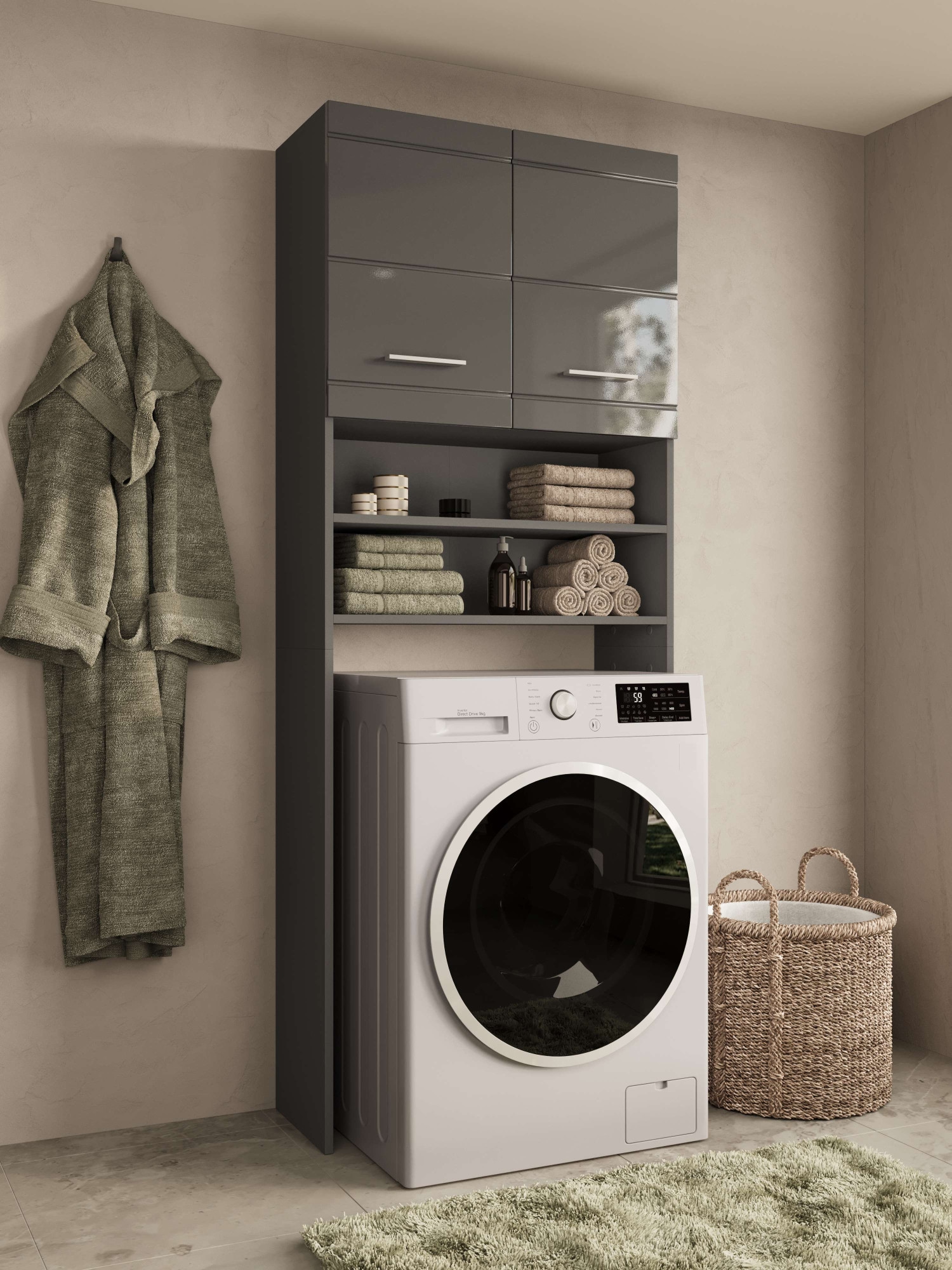 OTTO home Waschmaschinenumbauschrank »Föhr« minimalistisch, zeitlos, hochglänzend