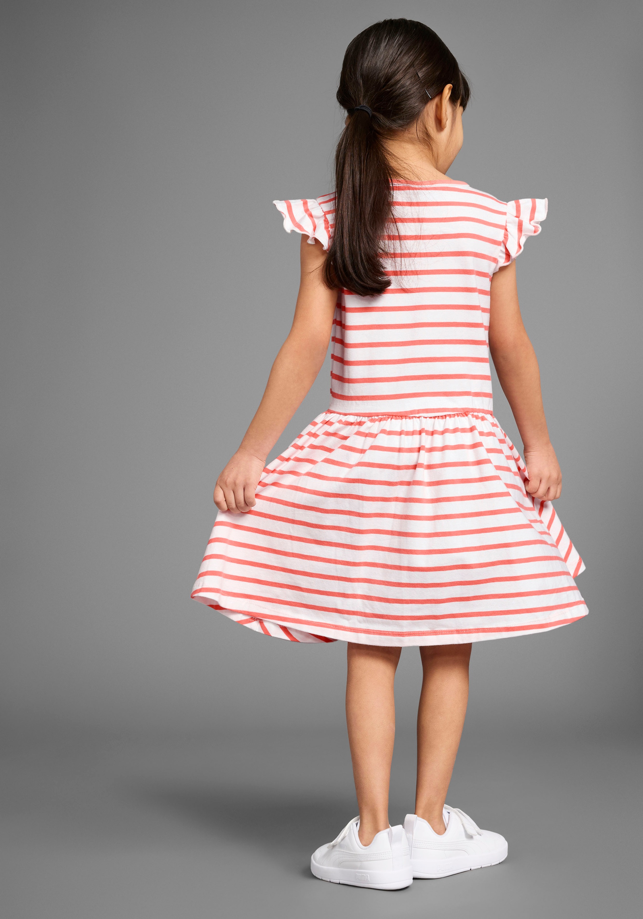 KIDSWORLD Jerseykleid »2er Pack Shirtkleider«, (Packung, 2 tlg.), 1x uni und 1x geringelt