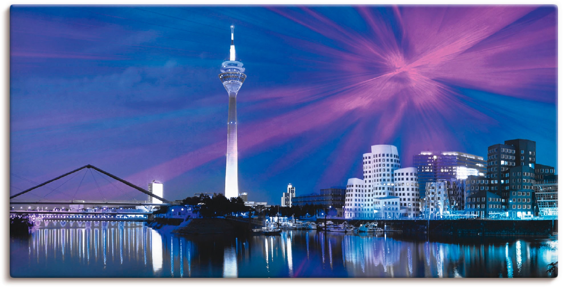 Artland Leinwandbild »Düsseldorf Skyline Abstrakte Collage«, Deutschland, ( günstig online kaufen