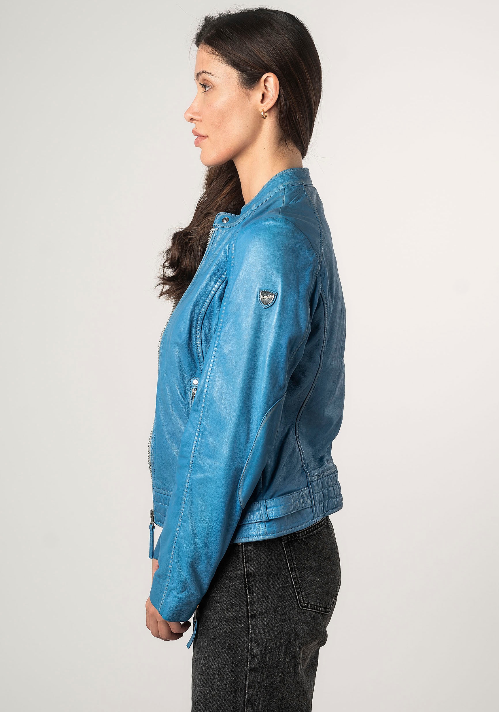 Mauritius Lederjacke »MWFilla«, mit kleinem Stehkragen