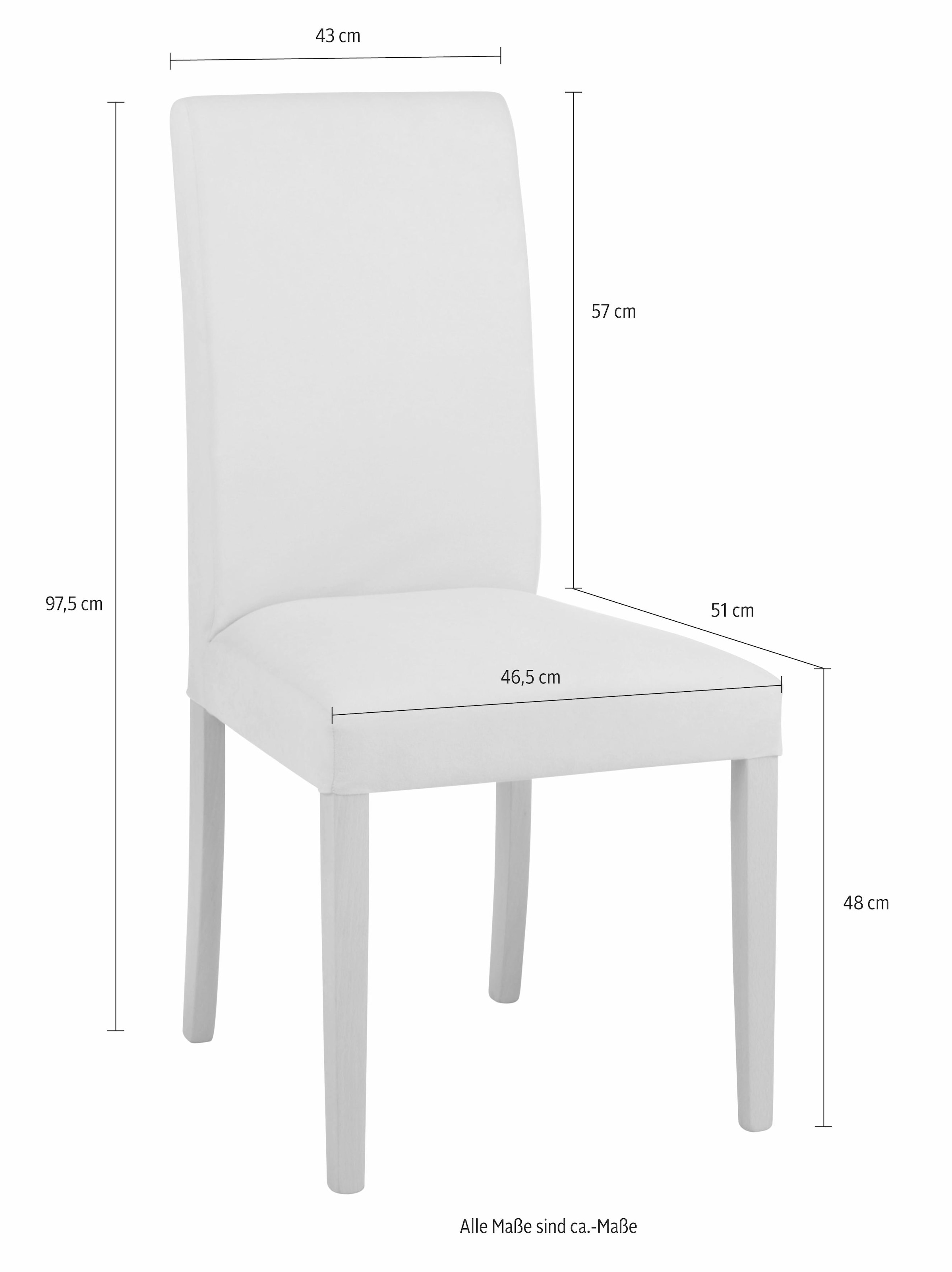 Home affaire Esszimmerstuhl »Roko«, (Set), 4 St., Kunstleder, im 2er, 4er oder 6er-Set, Gestell Massivholz