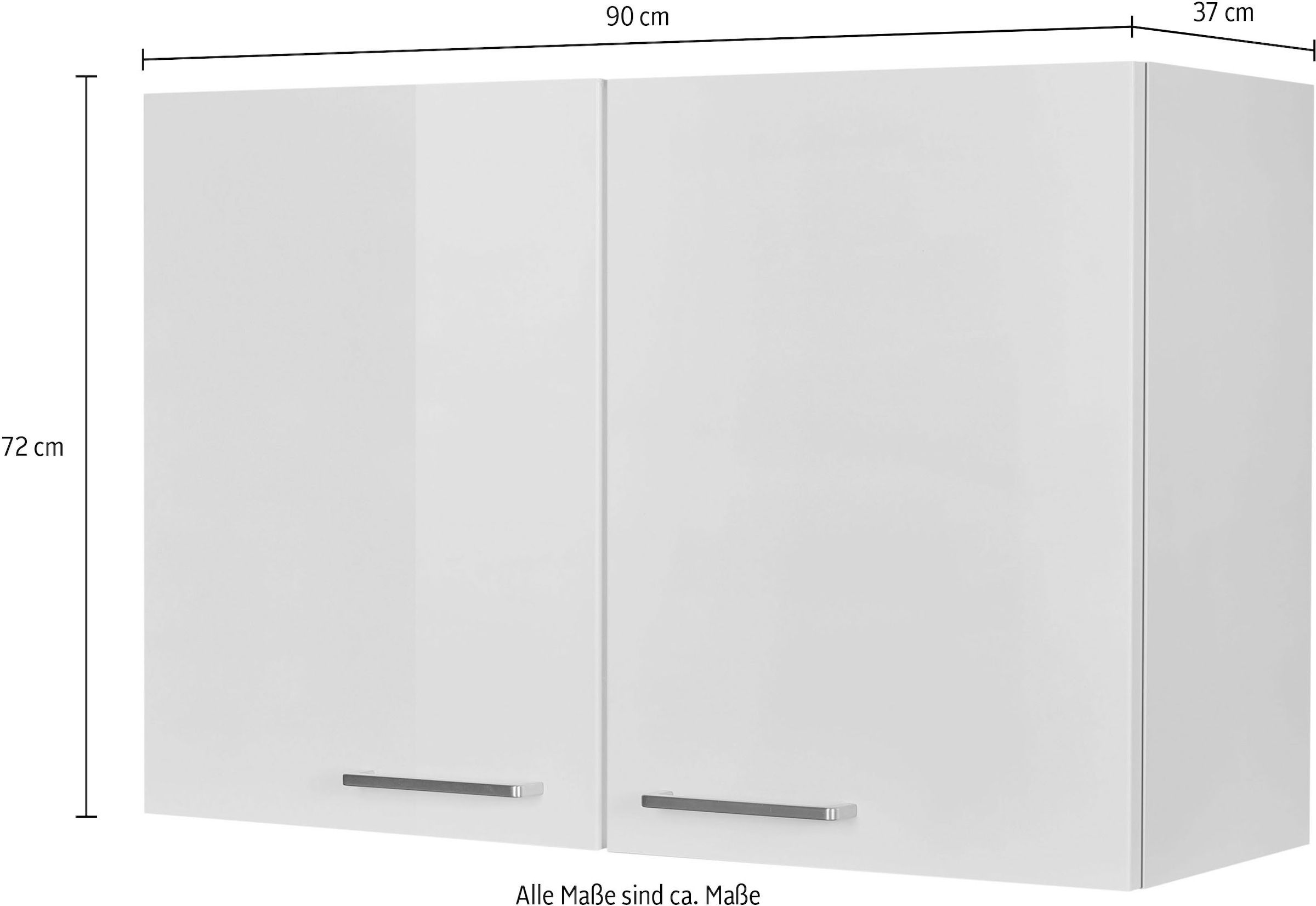 nobilia® Hängeschrank »"Flash", vormontiert, mit zwei Einlegeböden,«, Breite 90 cm