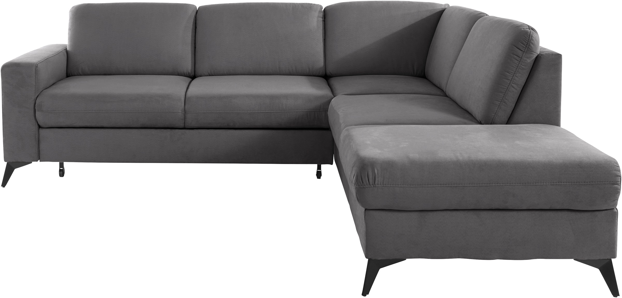 Places of Style Ecksofa »Lolland L-Form«, Wahlweise mit Bettfunktion und Stauraum, auch mit abwischbarem Bezug