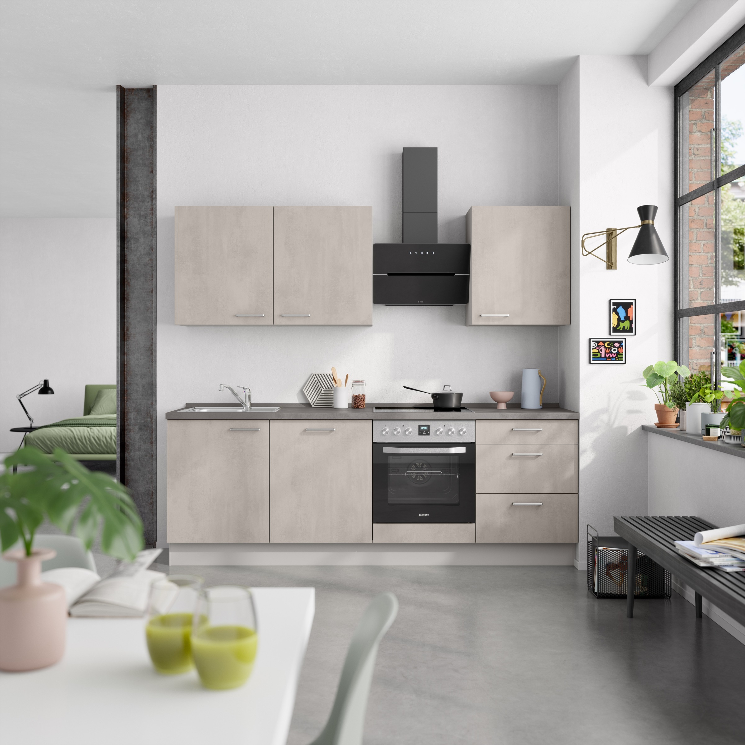 nobilia® Küchenzeile »"Riva II"«, vormontiert, Ausrichtung wählbar, Breite 240 cm, wahlw. mit E-Geräten