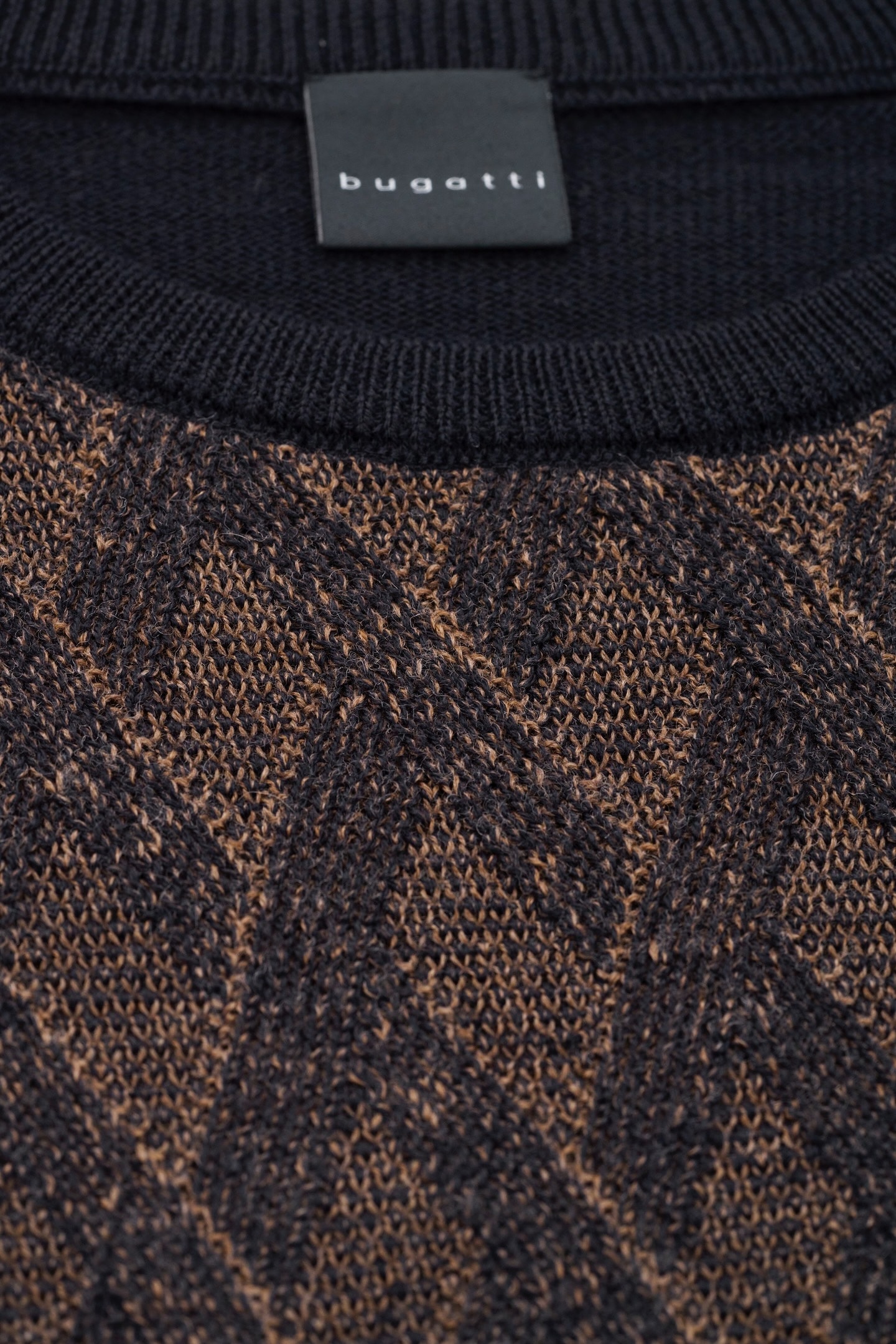 bugatti Strickpullover, mit 2-farbigem Rautenmuster