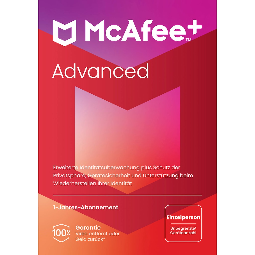 McAfee Virensoftware »McAfee+ Advanced - Einzelperson«