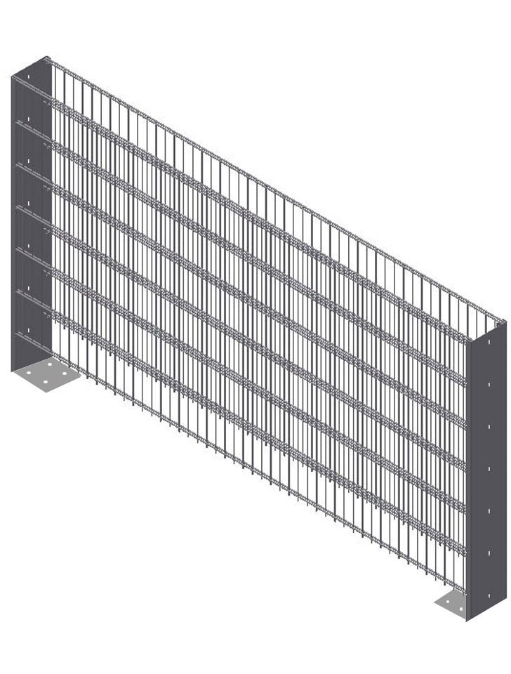 KRAUS Gabionenzaun »Gabione-200«, anthrazit, 103 cm hoch, 2 Elemente für 2 m, 2 Pfosten 104 cm