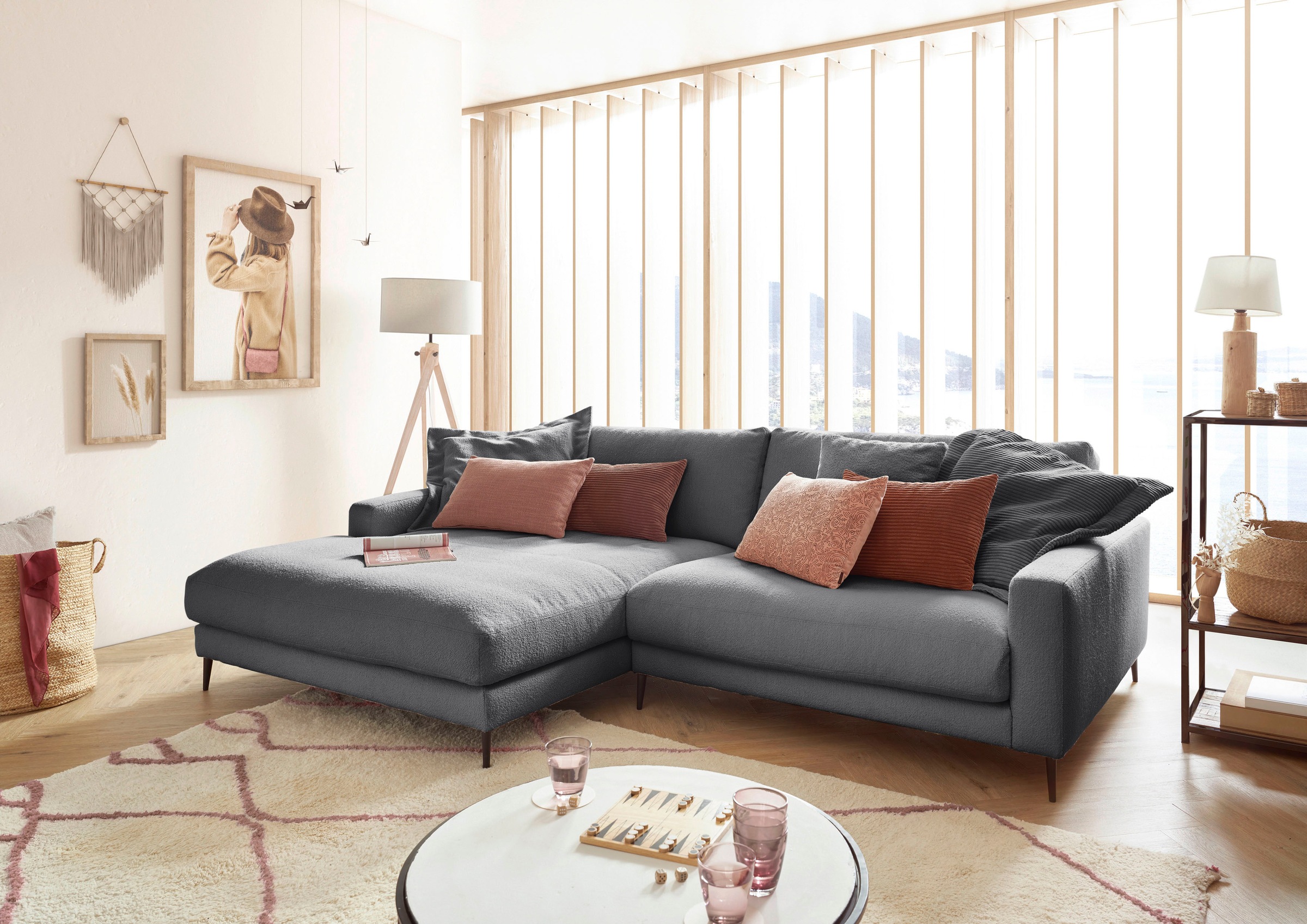 Home affaire Ecksofa »Downtown, B/T/H: 272/190/84 cm L-Form« weicher Sitzko günstig online kaufen